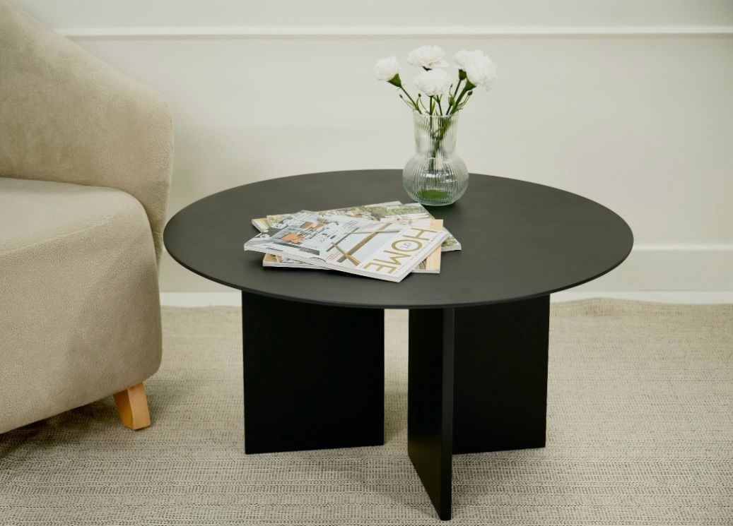 Măsuță cafea Hanah Home, MDF, 80 x 80 x 42 cm, negru, 313RTX1119 — imaginea 3