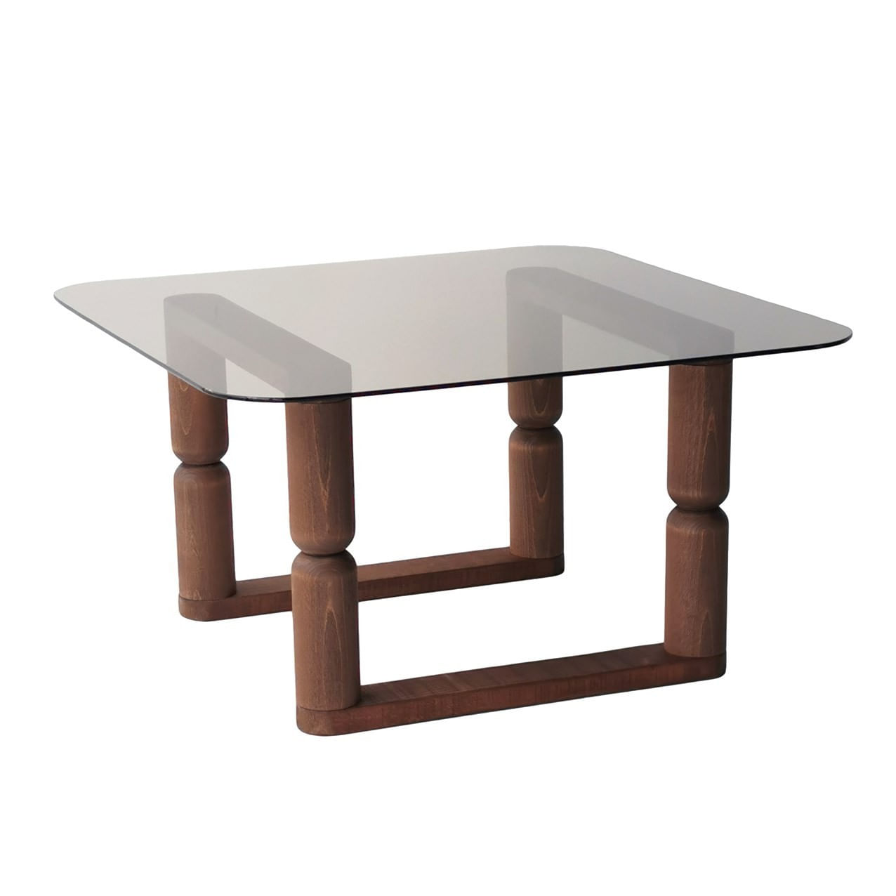 Măsuță cafea Hanah Home, sticlă, 80 x 80 x 42 cm, bronz, 552NOS2402 — imaginea 5