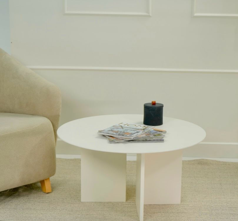 Măsuță cafea Hanah Home, MDF, 80 x 80 x 42 cm, crem, 313RTX1121 — imaginea 4