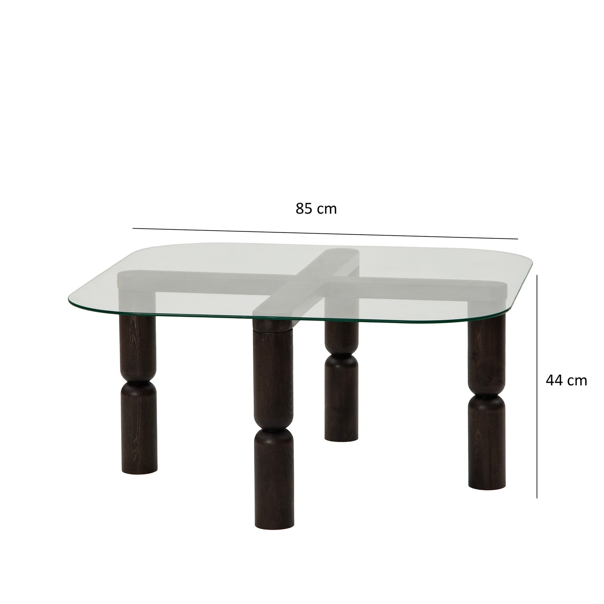 Măsuță cafea Hanah Home, sticlă, 80 x 80 x 40 cm, antracit, 552NOS2266 — imaginea 3