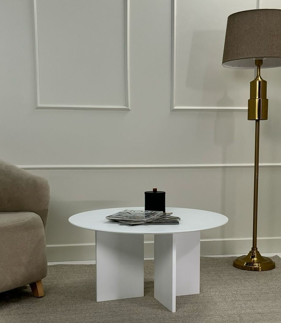 Măsuță cafea Hanah Home, MDF, 80 x 80 x 42 cm, alb, 313RTX1120 — imaginea 4