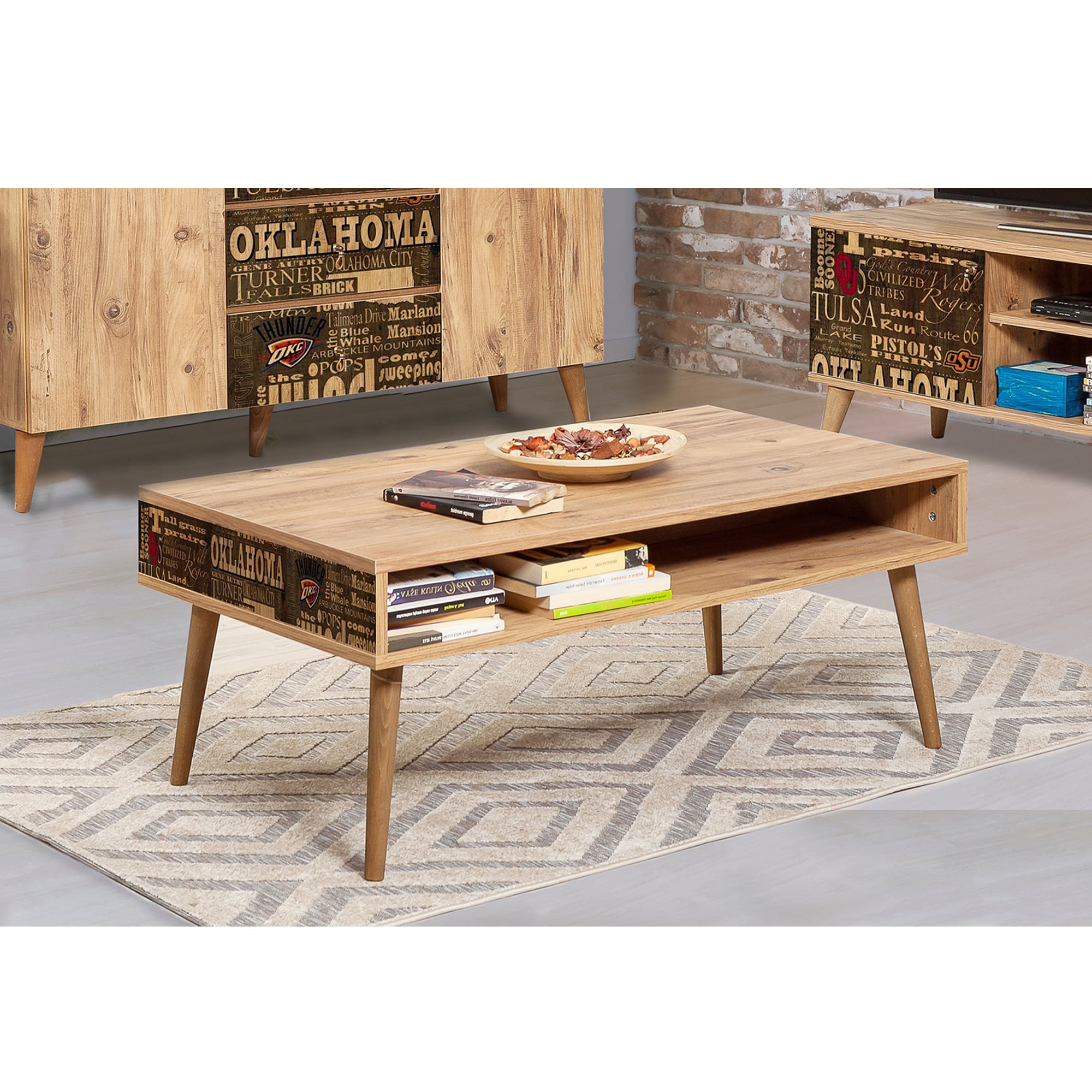 Măsuță cafea Hanah Home, PAL melaminat, 110 x 60 x 45 cm, atlantic pine, 869VEL2525 — imaginea 2