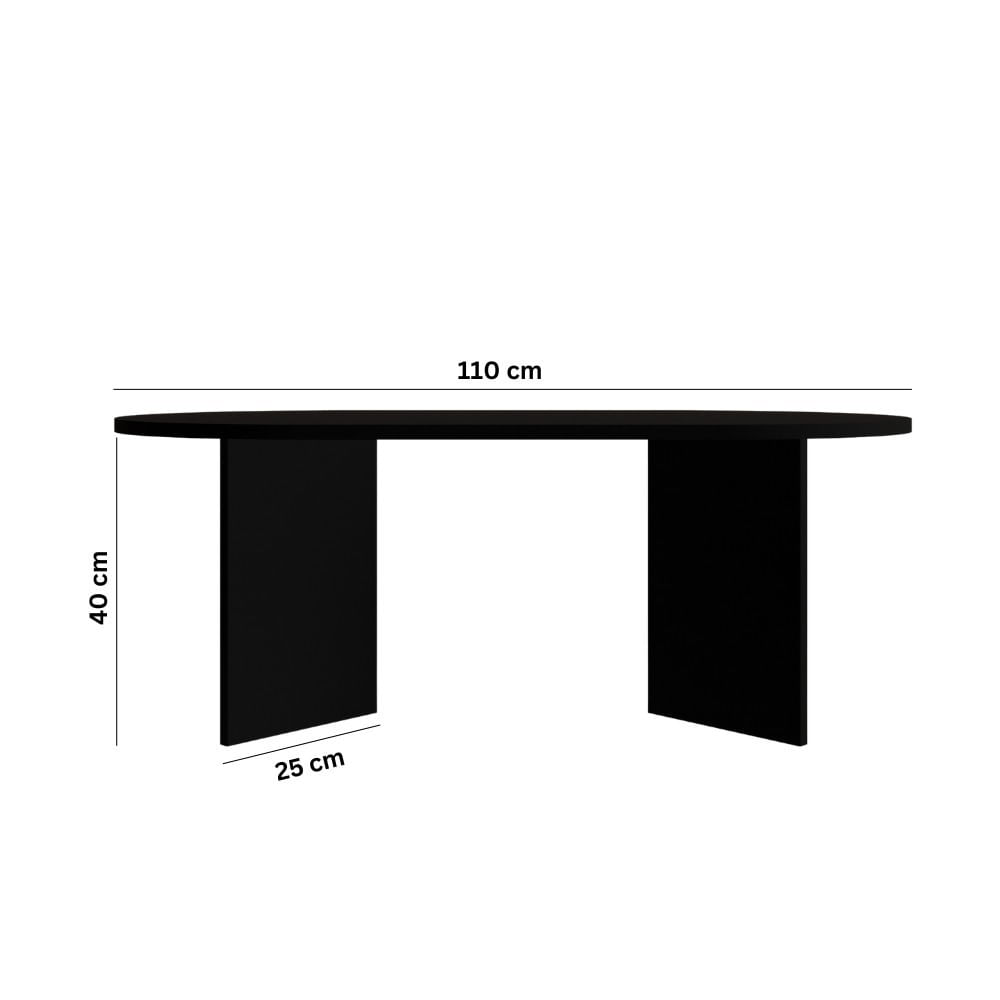 Măsuță cafea Hanah Home, MDF, 110 x 60 x 42 cm, negru, 313RTX1116