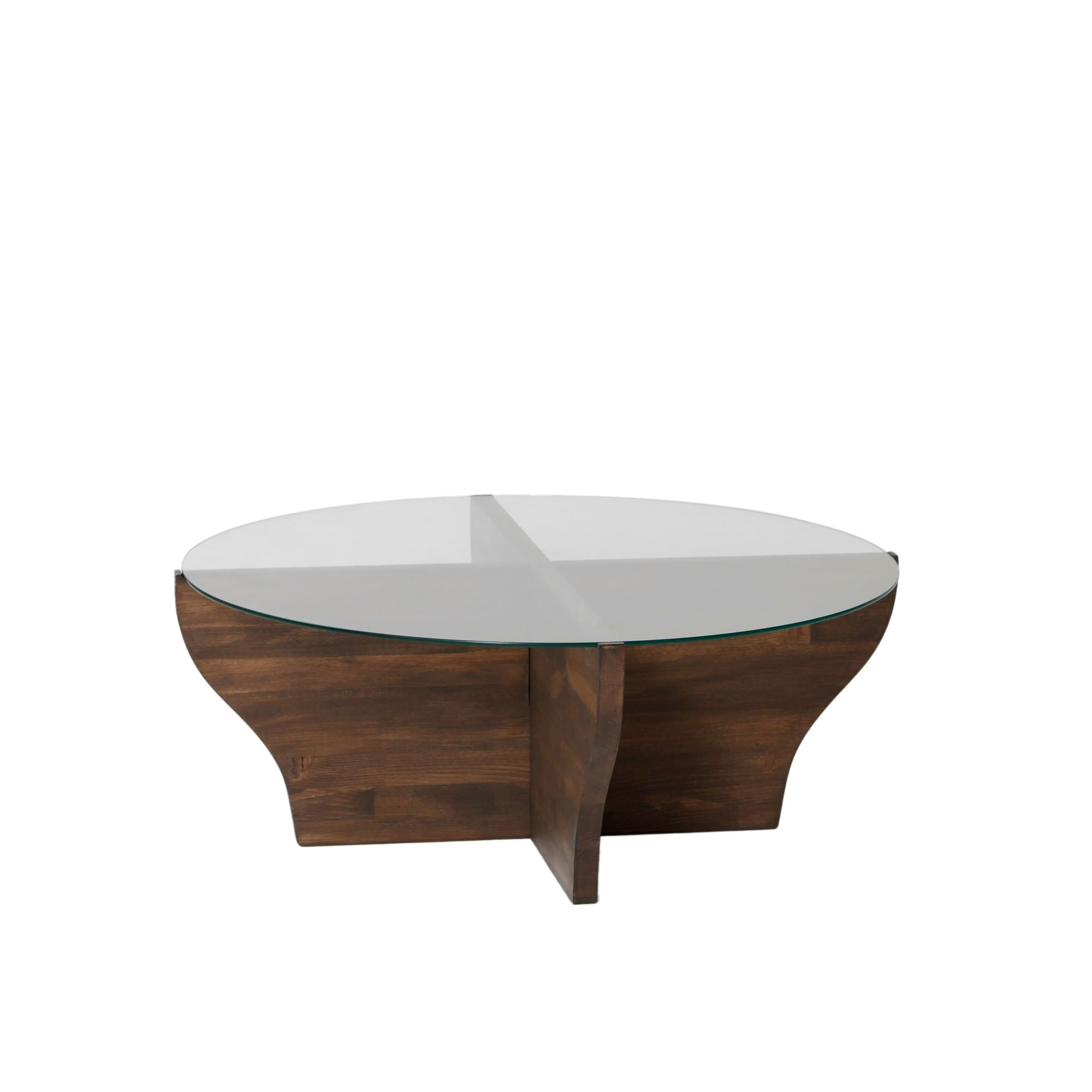 Măsuță cafea Hanah Home, metal, 92 x 92 x 35 cm, nuc, 552NOS1471