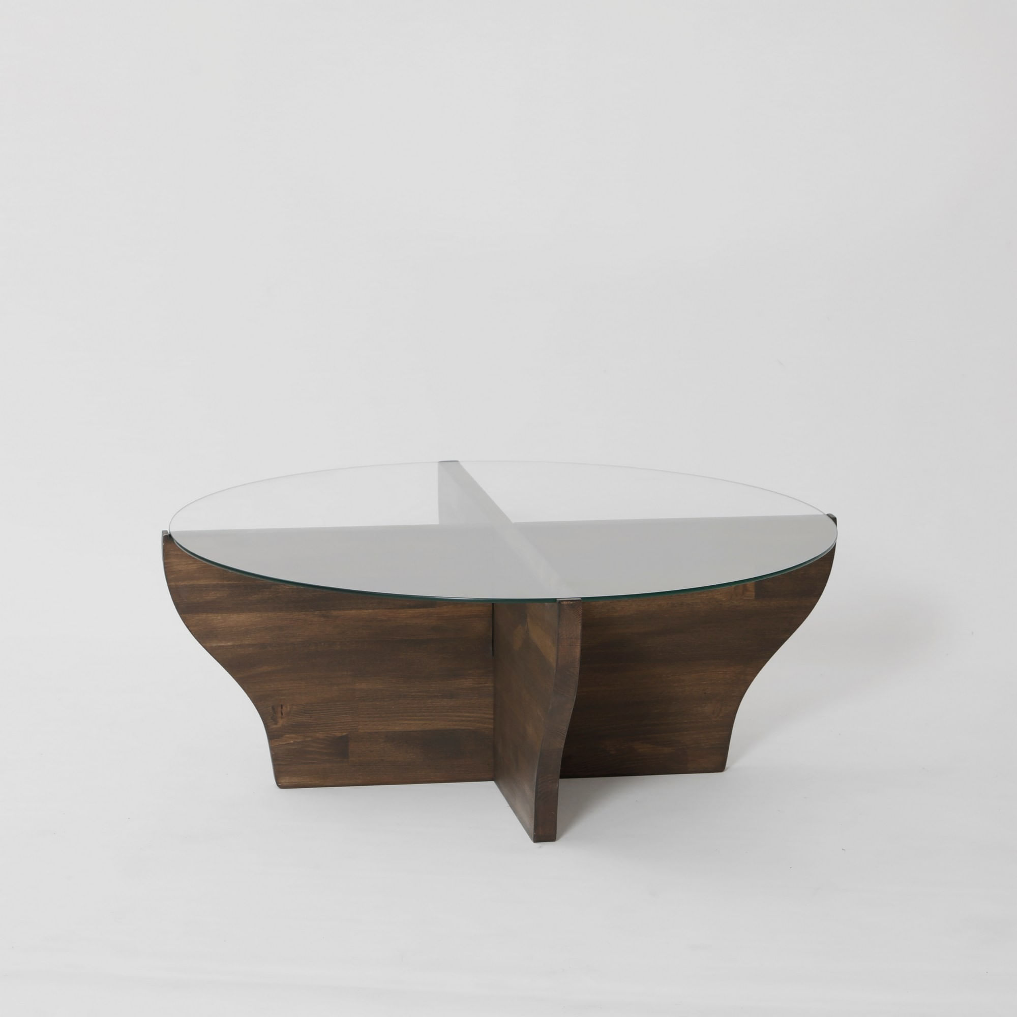 Măsuță cafea Hanah Home, metal, 92 x 92 x 35 cm, nuc, 552NOS1471 — imaginea 2