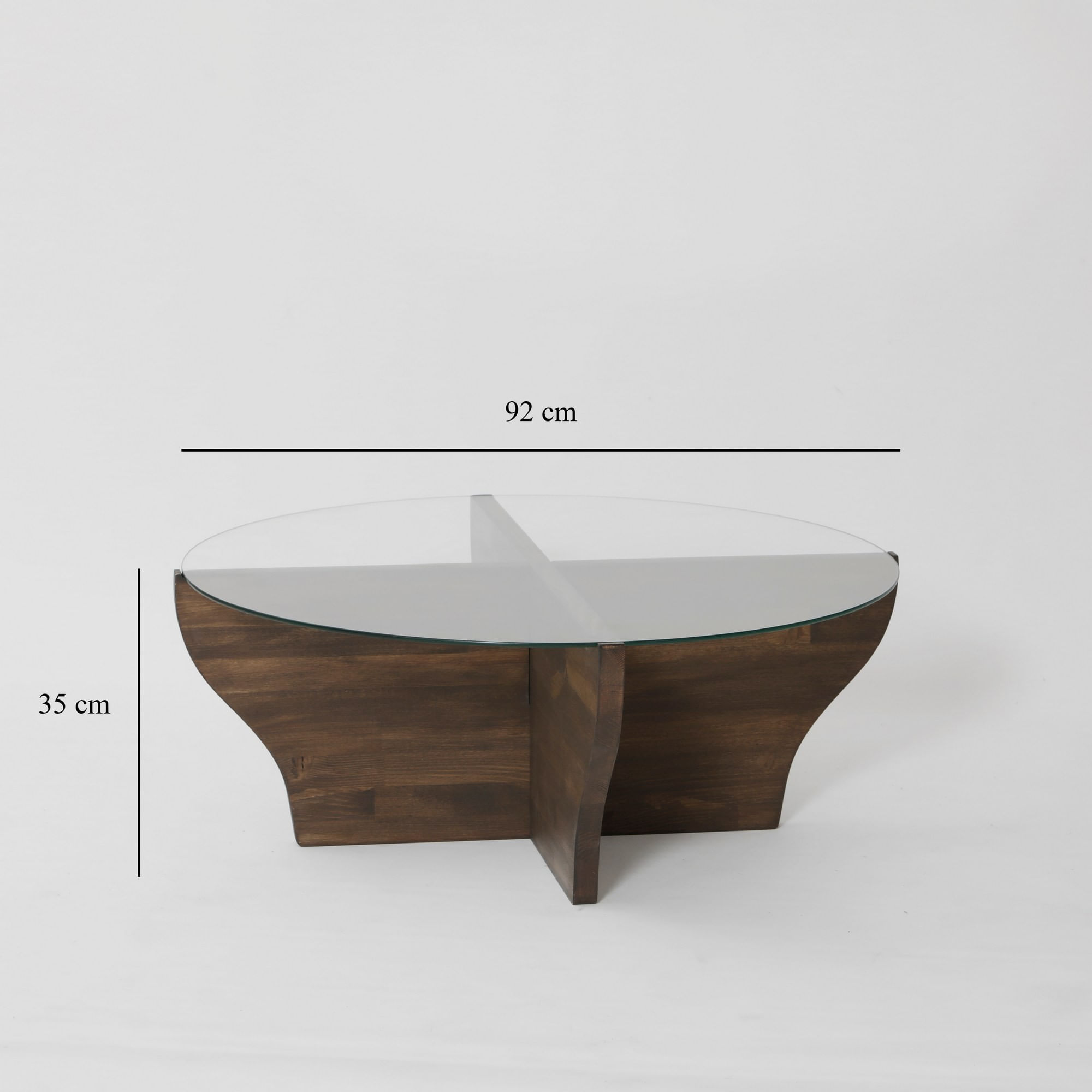Măsuță cafea Hanah Home, metal, 92 x 92 x 35 cm, nuc, 552NOS1471 — imaginea 4