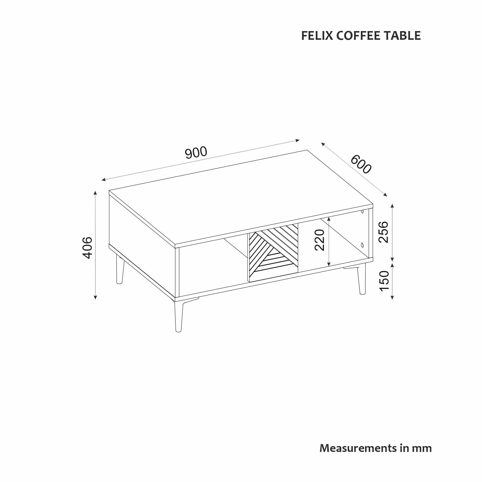 Măsuță cafea Hanah Home, PAL melaminat, 90 x 60 x 40.6 cm, antracit, 327ODS1403 — imaginea 6
