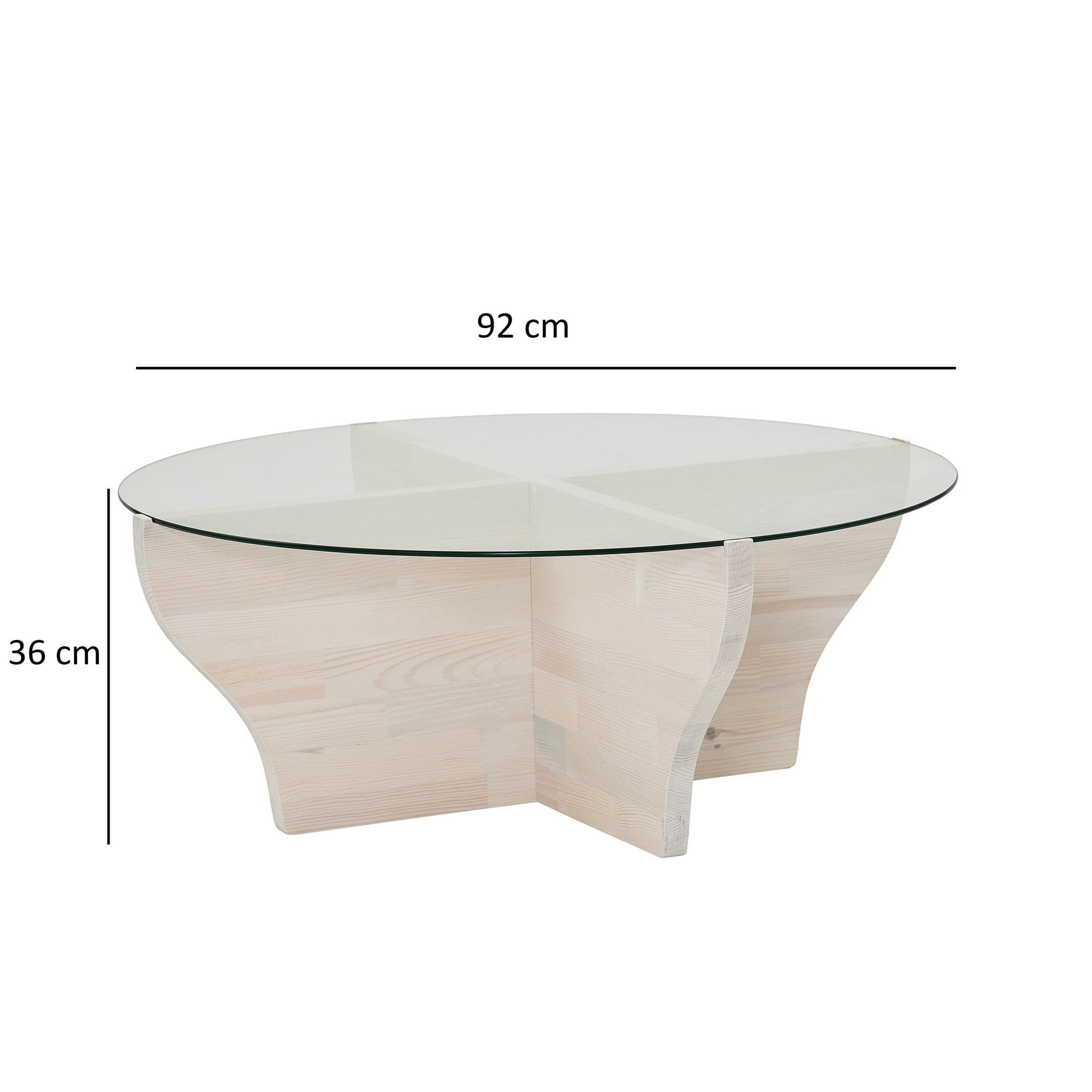 Măsuță cafea Hanah Home, pin, 92 x 92 x 36 cm, alb, 552NOS2255