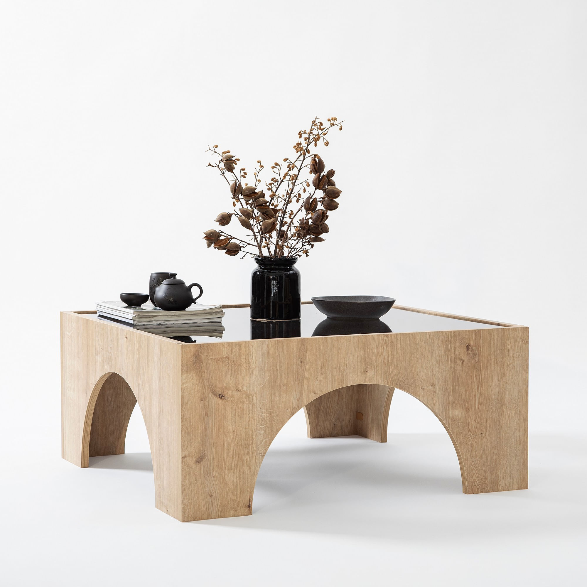 Măsuță cafea Hanah Home, PAL melaminat, 80 x 35 cm, închis gri/stejar, 552NOS2419 — imaginea 7