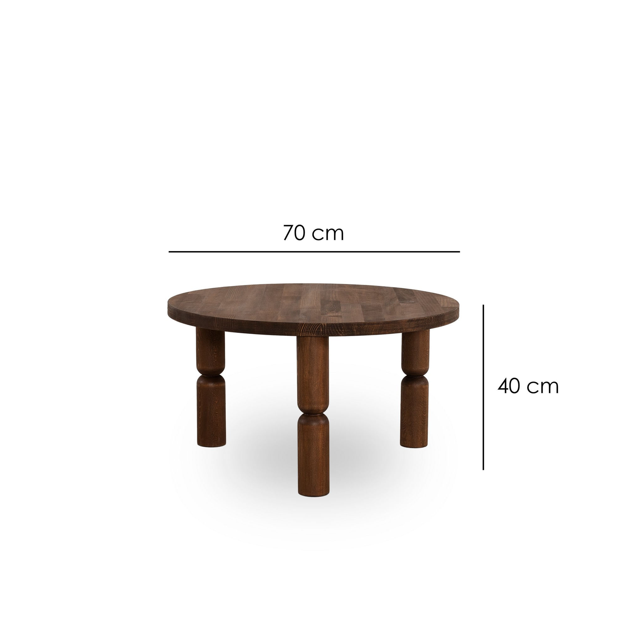Măsuță cafea Hanah Home, 70 x 70 x 40 cm, nuc, 552NOS2390 — imaginea 2