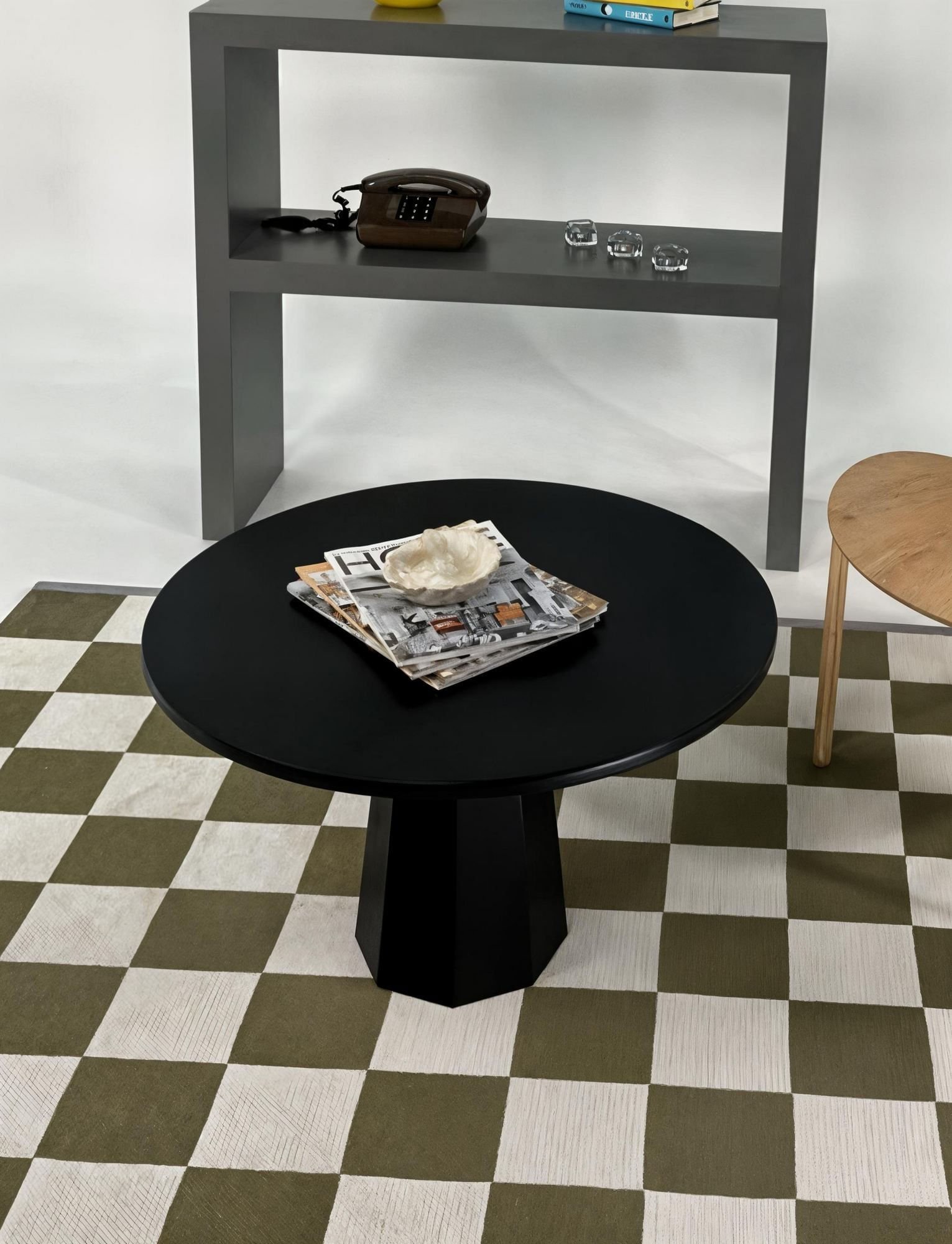 Măsuță cafea Hanah Home, MDF, 69 x 69 x 42 cm, negru, 313RTX1101 — imaginea 2