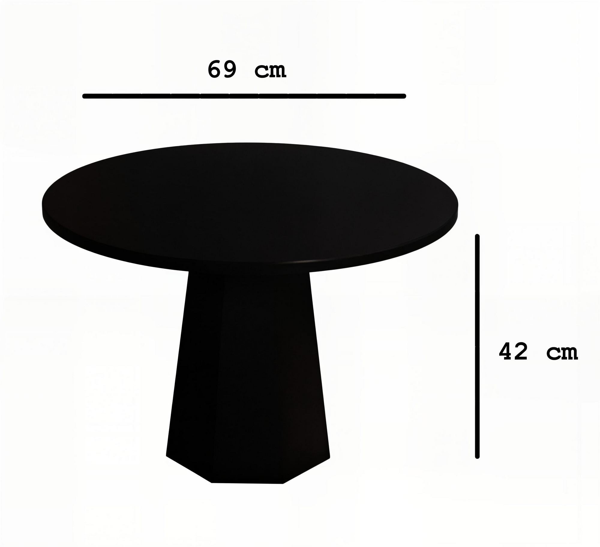 Măsuță cafea Hanah Home, MDF, 69 x 69 x 42 cm, negru, 313RTX1101 — imaginea 3