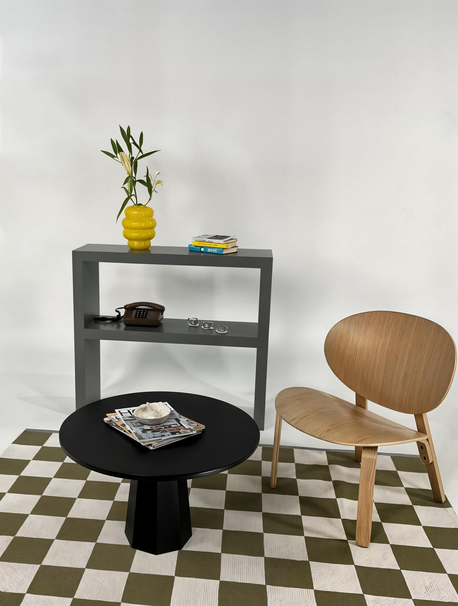 Măsuță cafea Hanah Home, MDF, 69 x 69 x 42 cm, negru, 313RTX1101 — imaginea 5