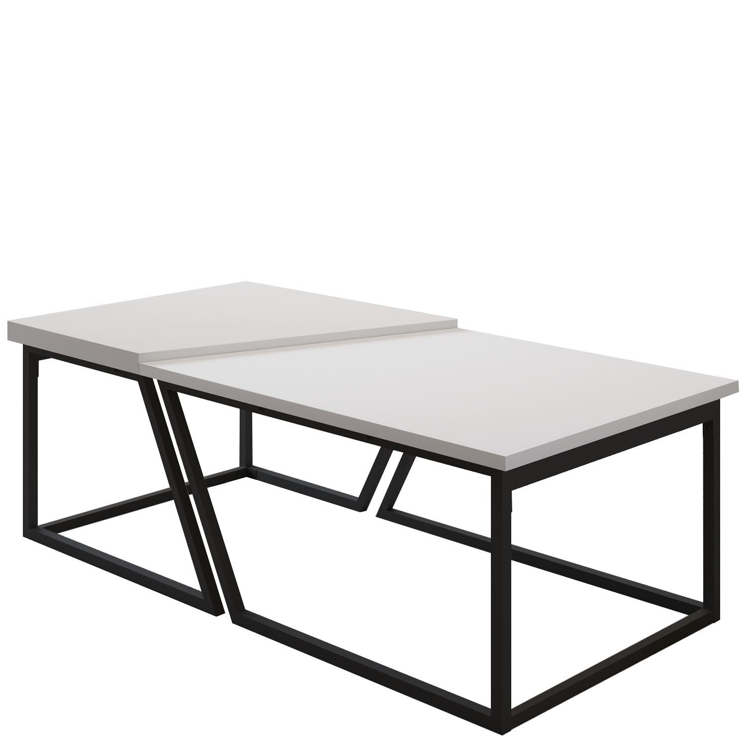 Set măsuțe cafea Hanah Home, PAL melaminat, 120 x 60 x 38.8 cm, alb, 382NRC1551 — imaginea 2