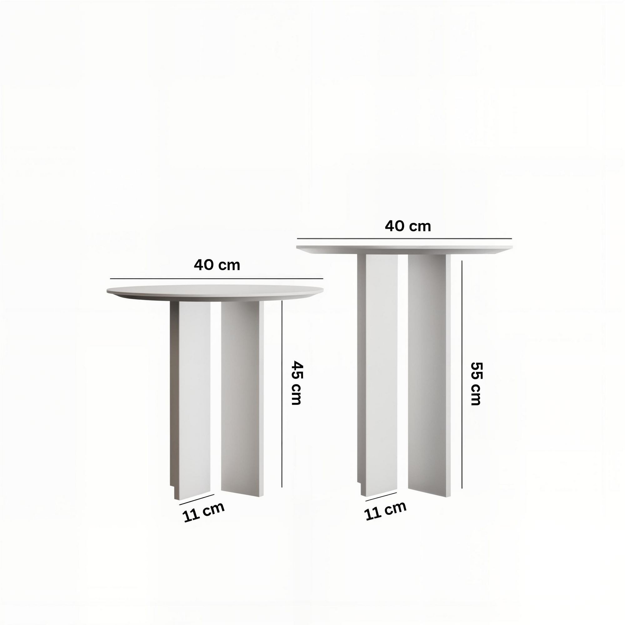 Set măsuțe cafea Hanah Home, MDF, 40 x 40 x 45 cm, alb, 313RTX1141 — imaginea 3