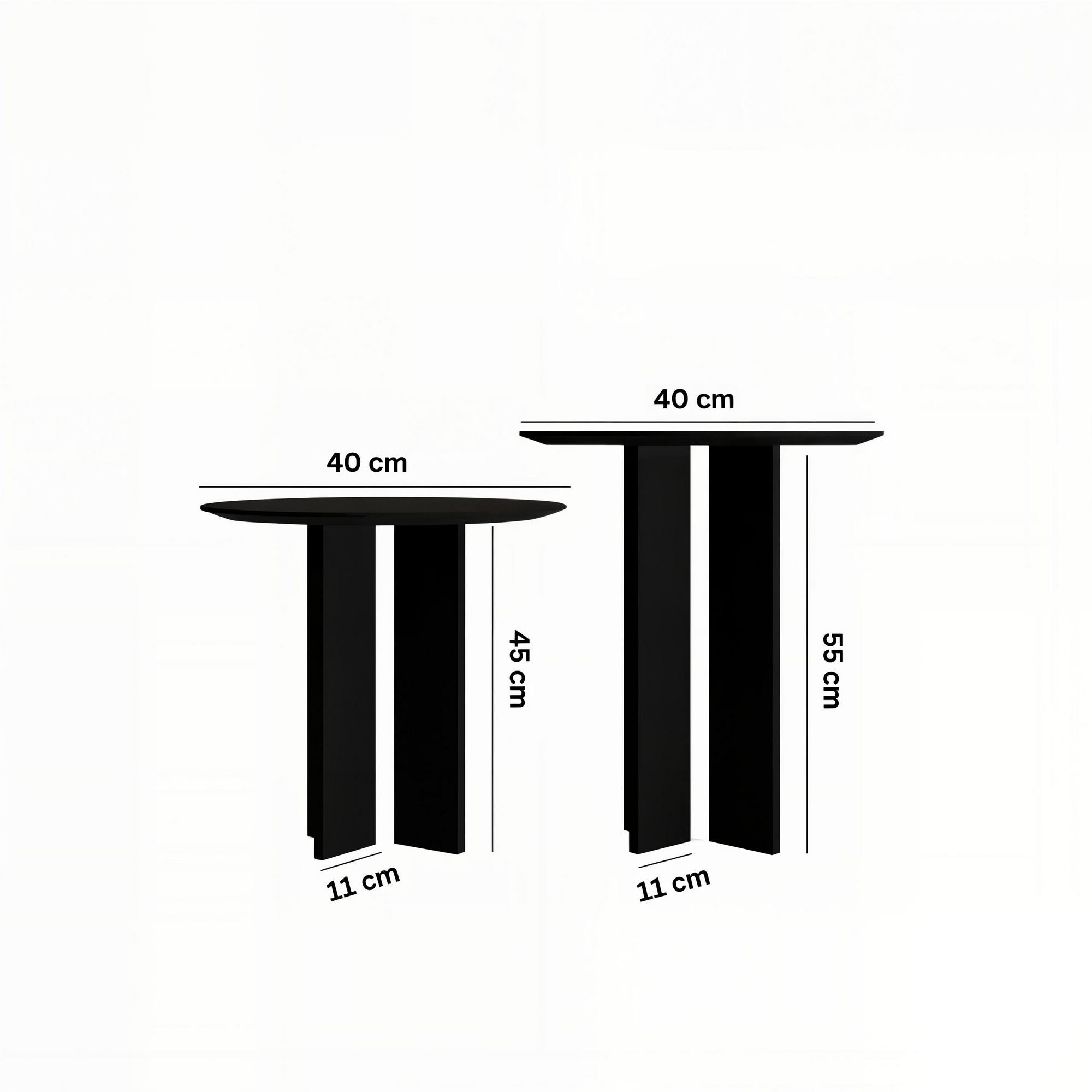 Set măsuțe cafea Hanah Home, MDF, 40 x 40 x 45 cm, negru, 313RTX1140 — imaginea 2