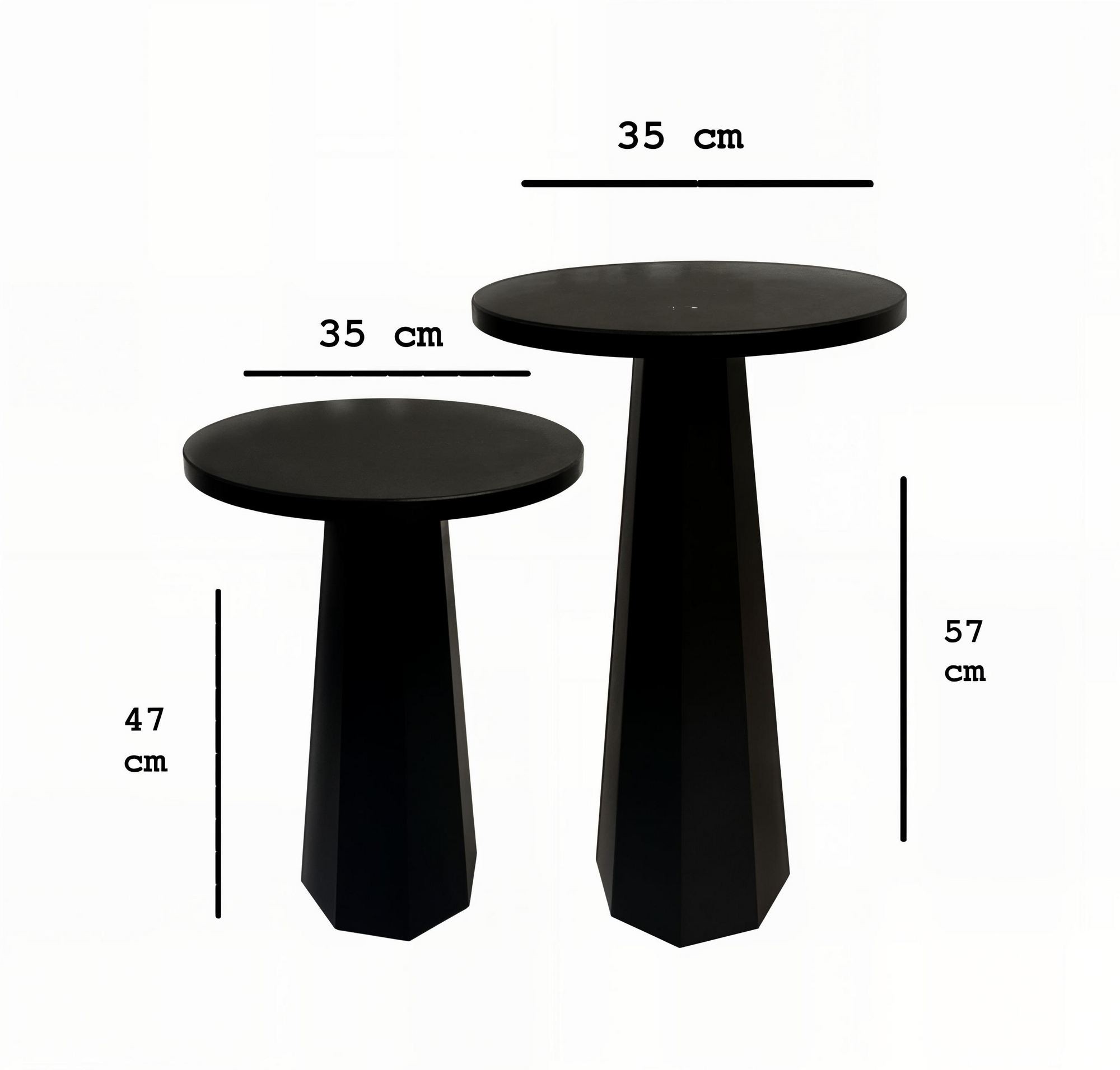 Set măsuțe cafea Hanah Home, MDF, 35 x 35 x 47 cm, negru, 313RTX1125 — imaginea 2