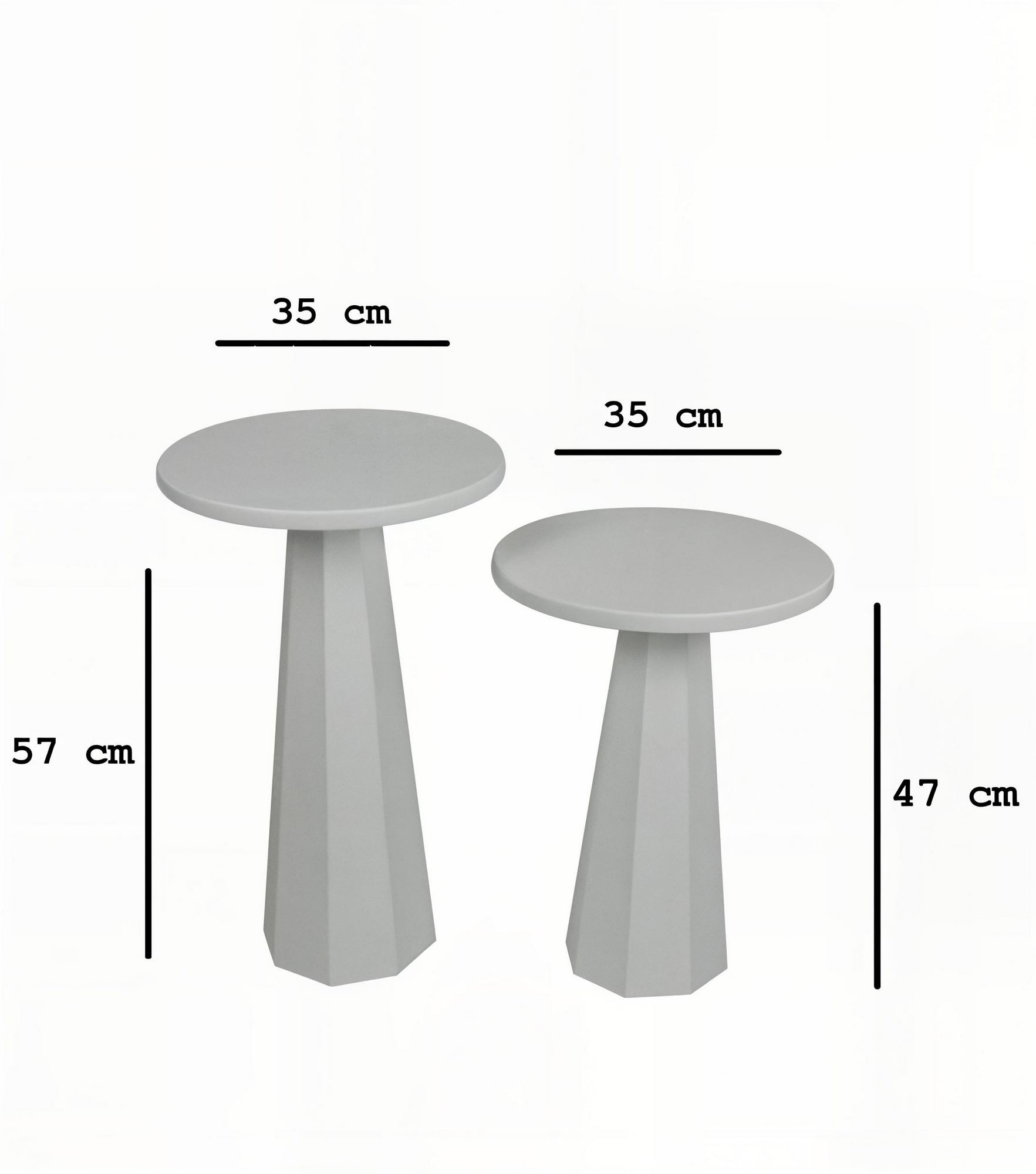 Set măsuțe cafea Hanah Home, MDF, 35 x 35 x 47 cm, alb, 313RTX1126 — imaginea 3