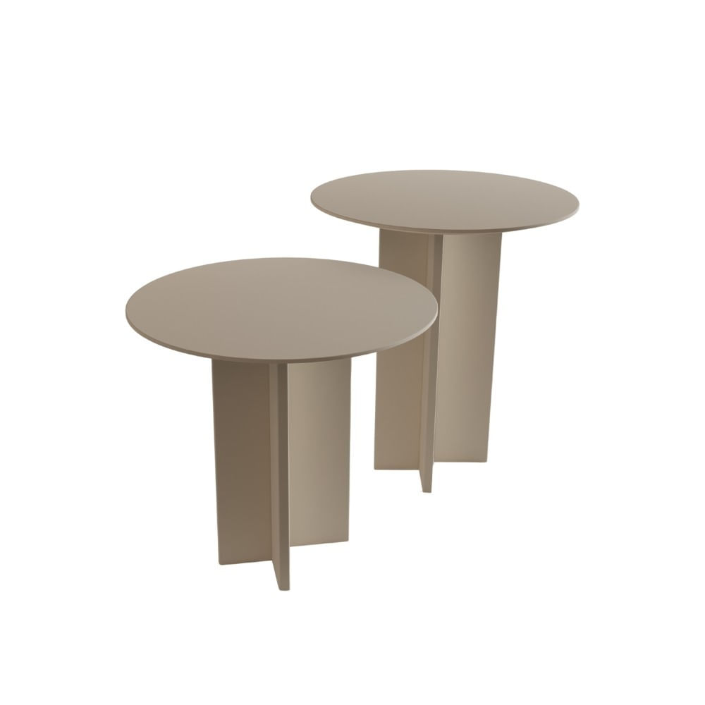 Set măsuțe cafea Hanah Home, MDF, 40 x 40 x 45 cm, crem, 313RTX1142 — imaginea 4