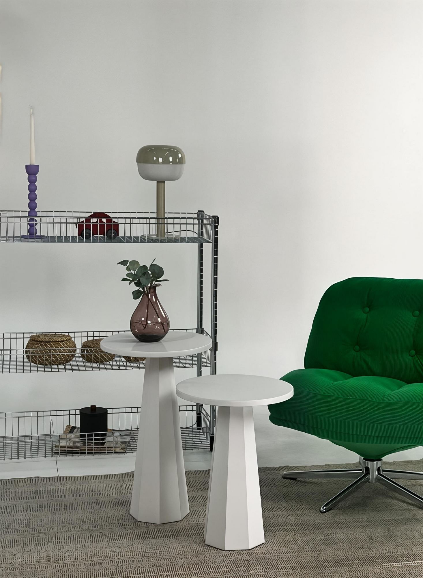 Set măsuțe cafea Hanah Home, MDF, 35 x 35 x 47 cm, alb, 313RTX1126 — imaginea 5