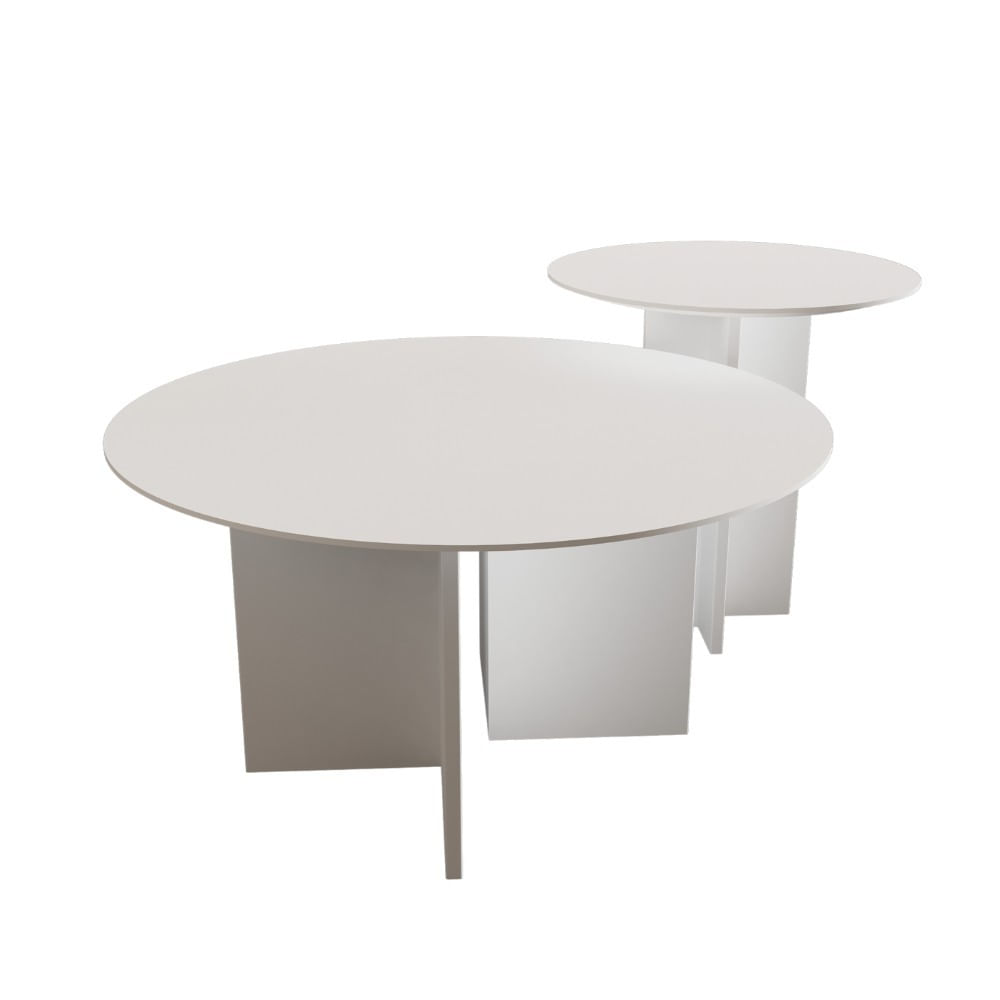 Set măsuțe cafea Hanah Home, MDF, 50 x 50 x 45 cm, alb, 313RTX1123 — imaginea 2