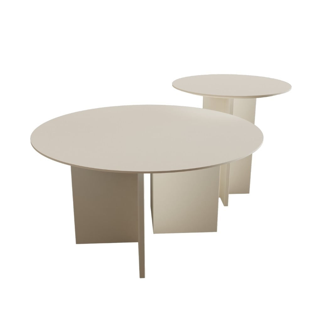 Set măsuțe cafea Hanah Home, MDF, 50 x 50 x 45 cm, crem, 313RTX1124 — imaginea 3