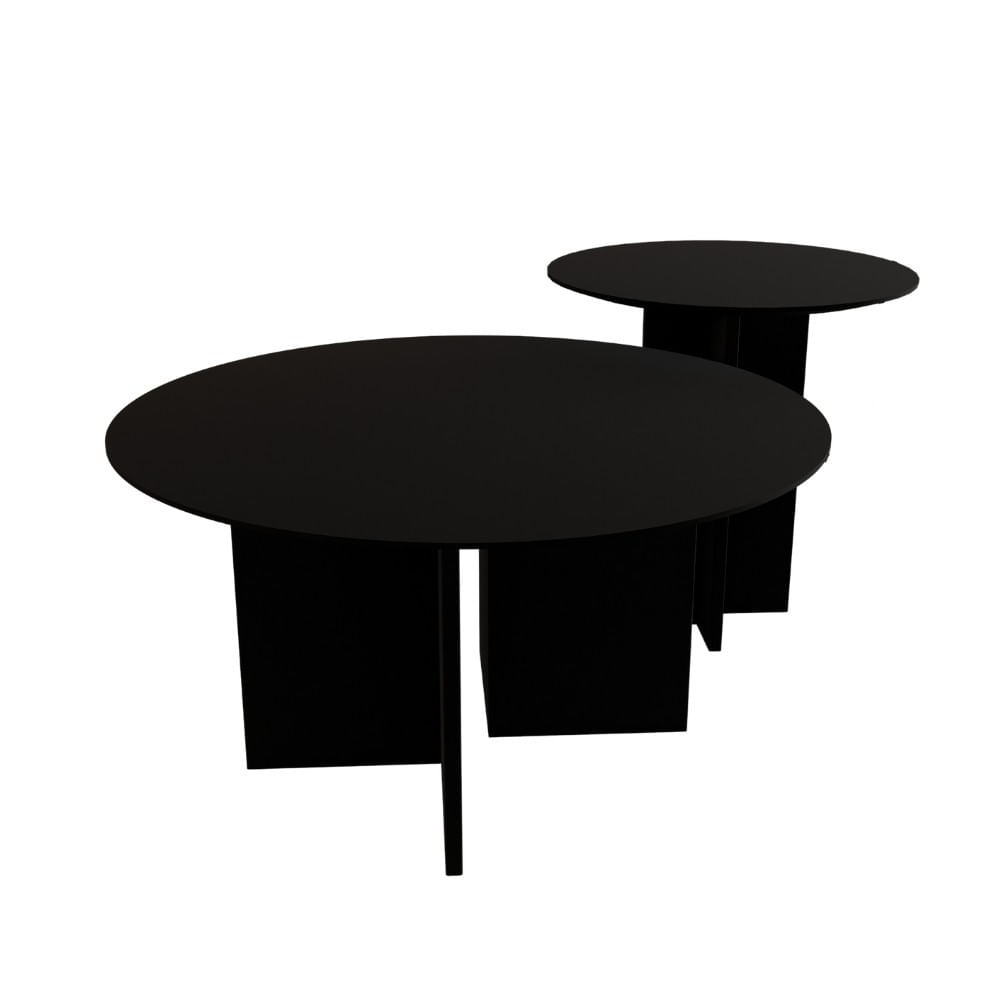 Set măsuțe cafea Hanah Home, MDF, 50 x 50 x 45 cm, negru, 313RTX1122 — imaginea 5