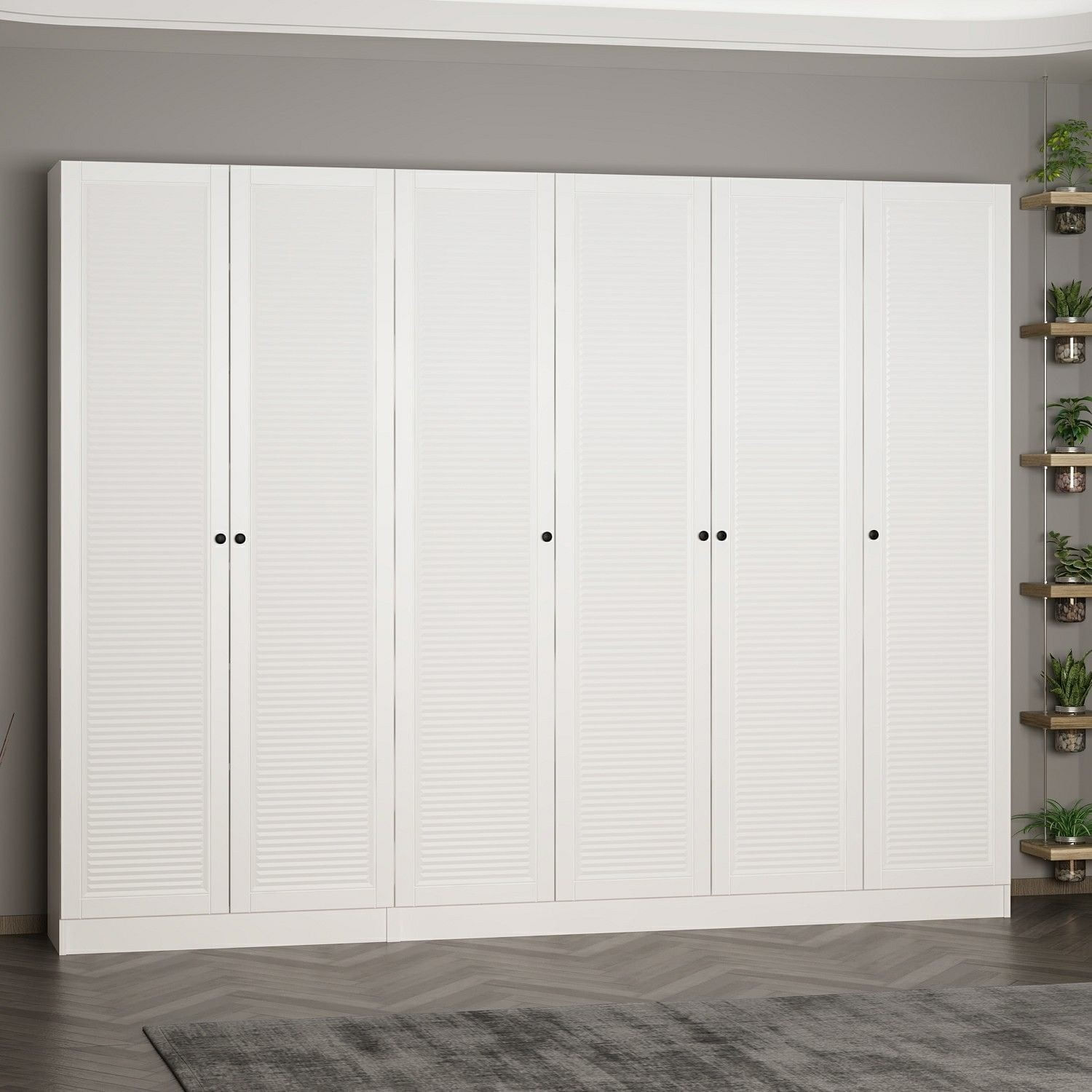 Cuier hol Hanah Home, PAL melaminat, 270 x 35 x 210 cm, alb, 506MNR3321 — imaginea 3