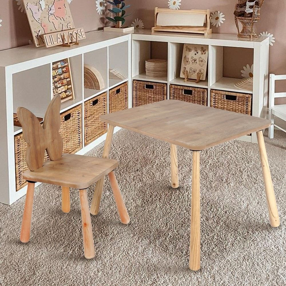 Set masă copii Hanah Home, MDF, 45 x 60 x 54 cm, stejar, 160RSW1110