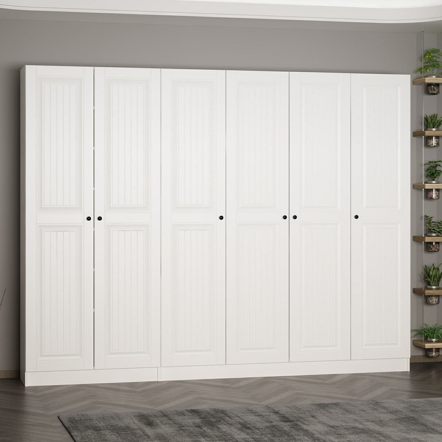 Cuier hol Hanah Home, PAL melaminat, 270 x 35 x 210 cm, alb, 506MNR3221 — imaginea 8