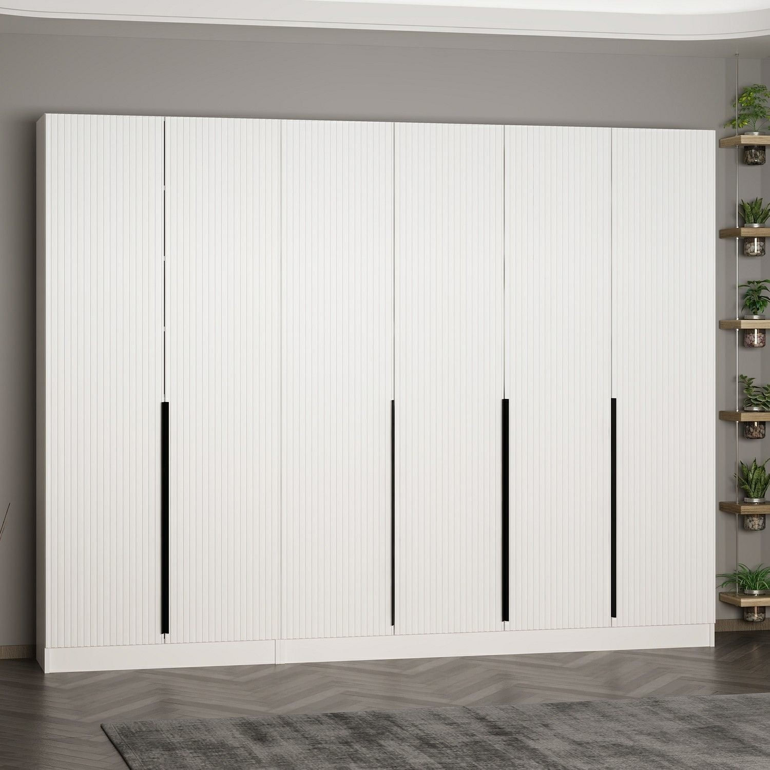 Cuier hol Hanah Home, PAL melaminat, 270 x 35 x 210 cm, alb, 506MNR3232 — imaginea 6