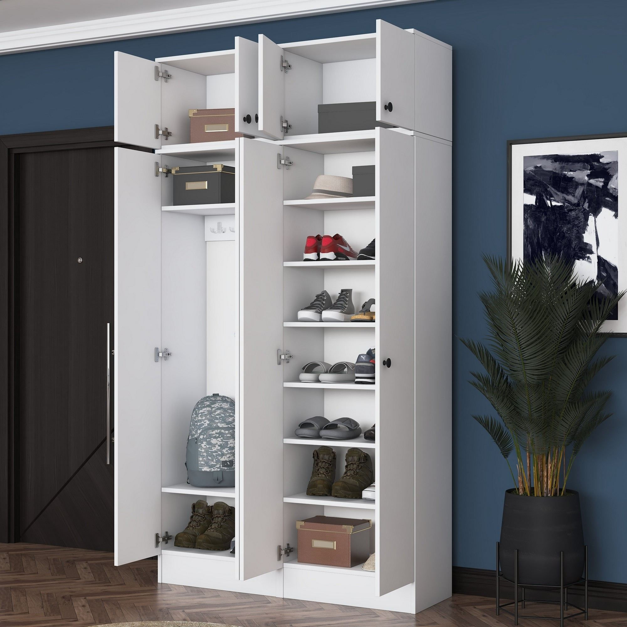 Cuier hol Hanah Home, PAL melaminat, 119.6 x 37.5 x 226.4 cm, alb, 893RAN5469 — imaginea 7