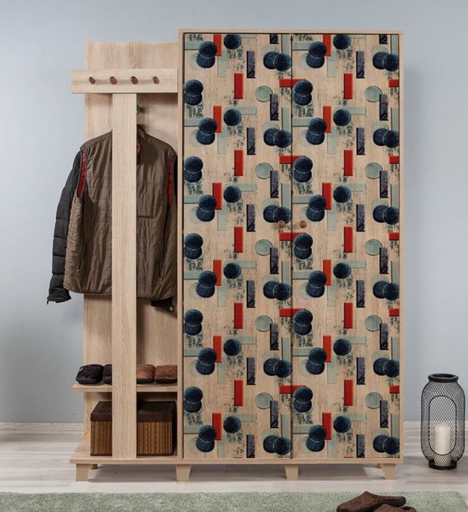 Cuier hol Hanah Home, PAL melaminat, 135 x 36 x 192 cm, stejar sonoma, 863SPH4822 — imaginea 5