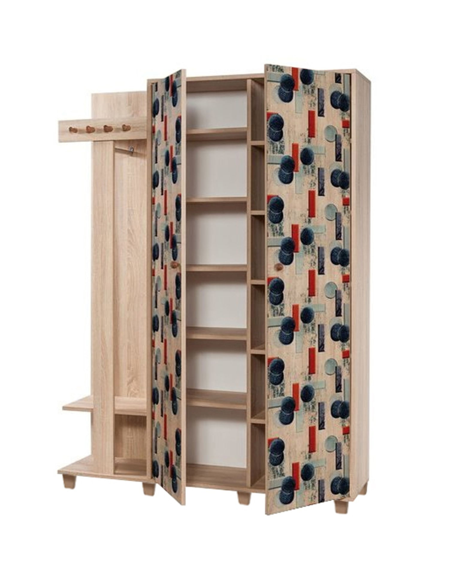 Cuier hol Hanah Home, PAL melaminat, 135 x 36 x 192 cm, stejar sonoma, 863SPH4822 — imaginea 6