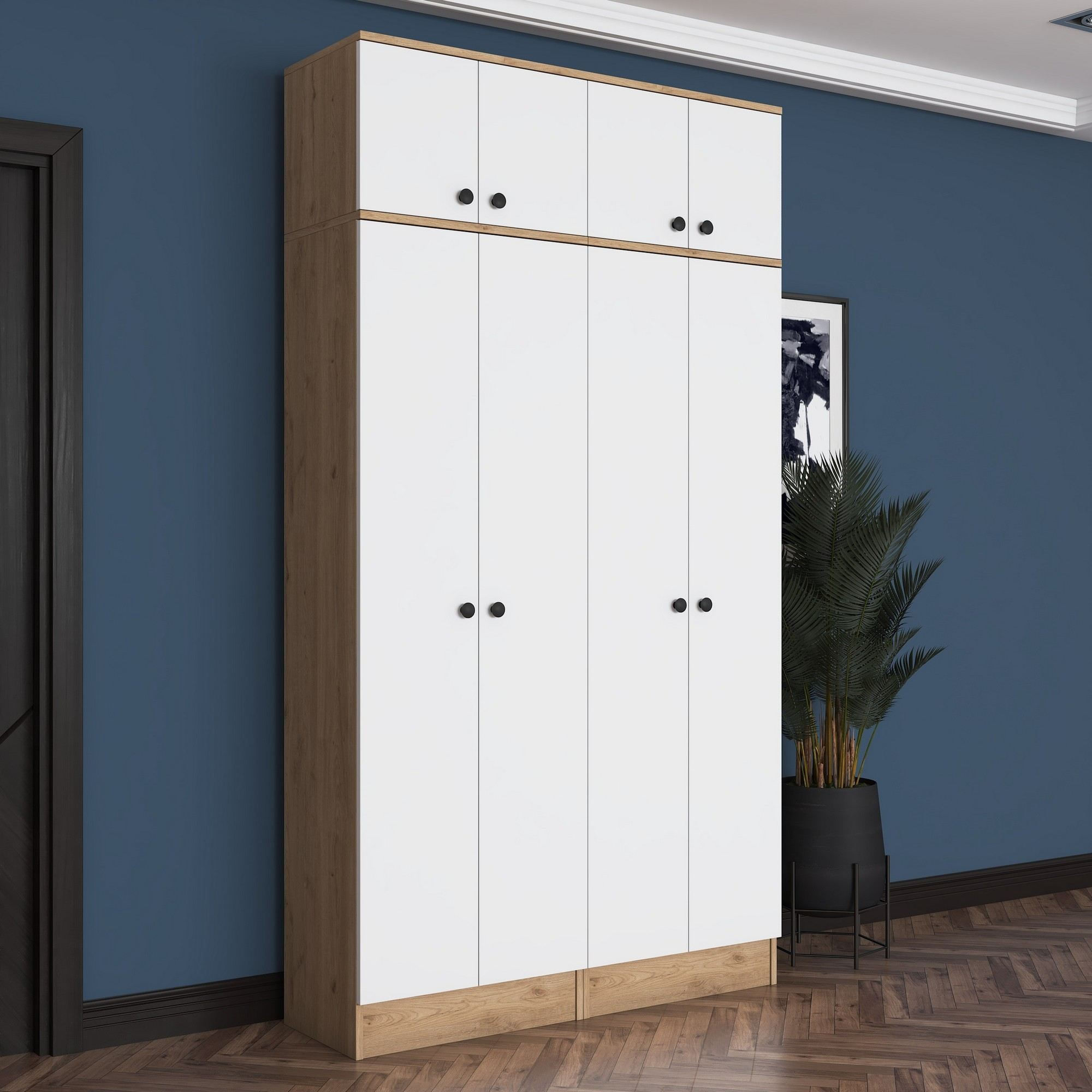 Cuier hol Hanah Home, PAL melaminat, 119.6 x 37.5 x 226.4 cm, nuc/alb, 893RAN5470 — imaginea 4