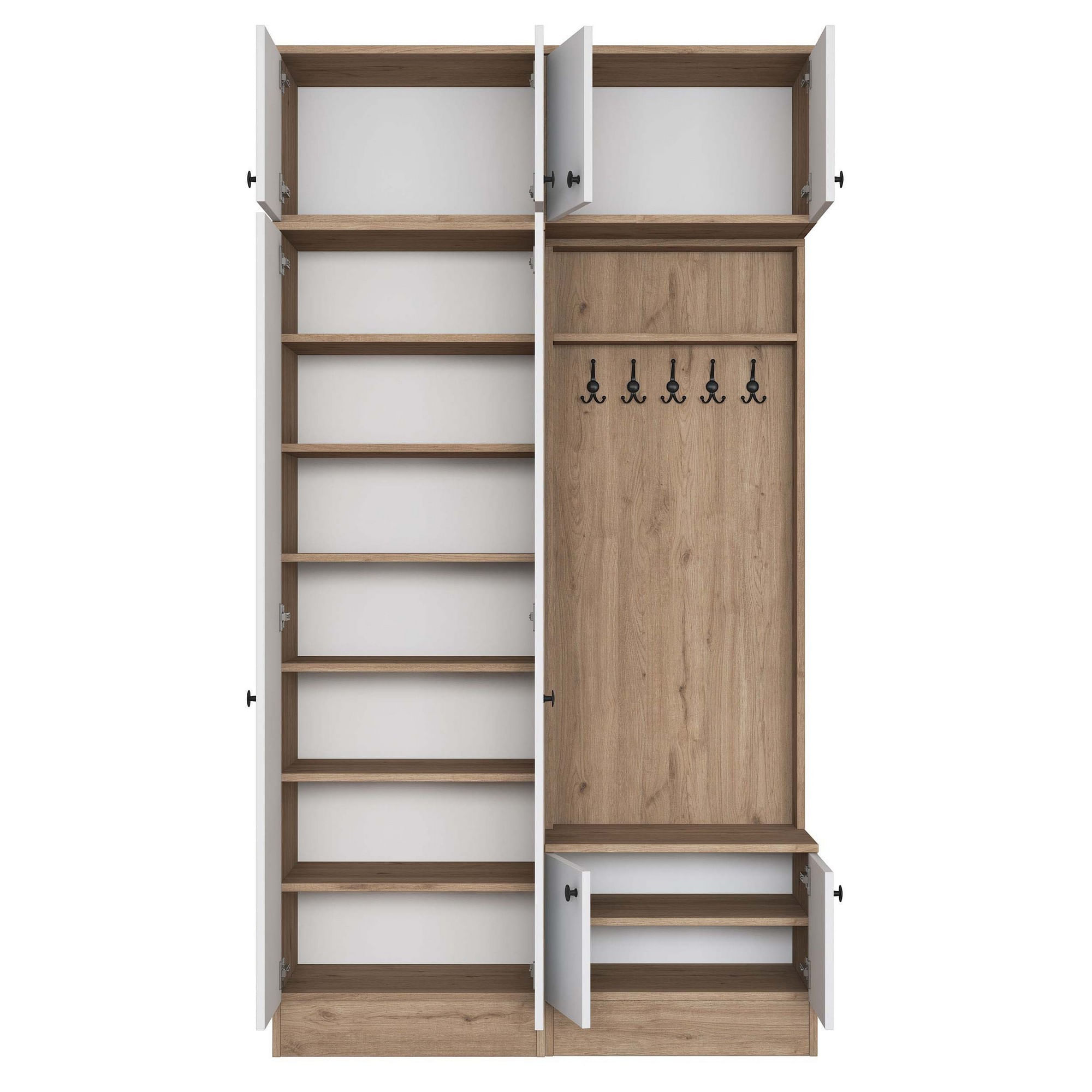Cuier hol Hanah Home, PAL melaminat, 119.6 x 37.5 x 226.4 cm, nuc/alb, 893RAN5465 — imaginea 3