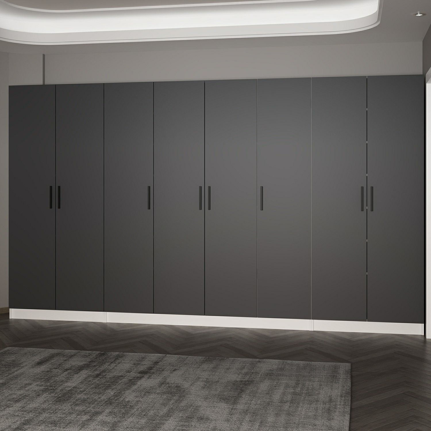 Cuier hol Hanah Home, PAL melaminat, 360 x 35 x 210 cm, antracit, 506MNR3191 — imaginea 5
