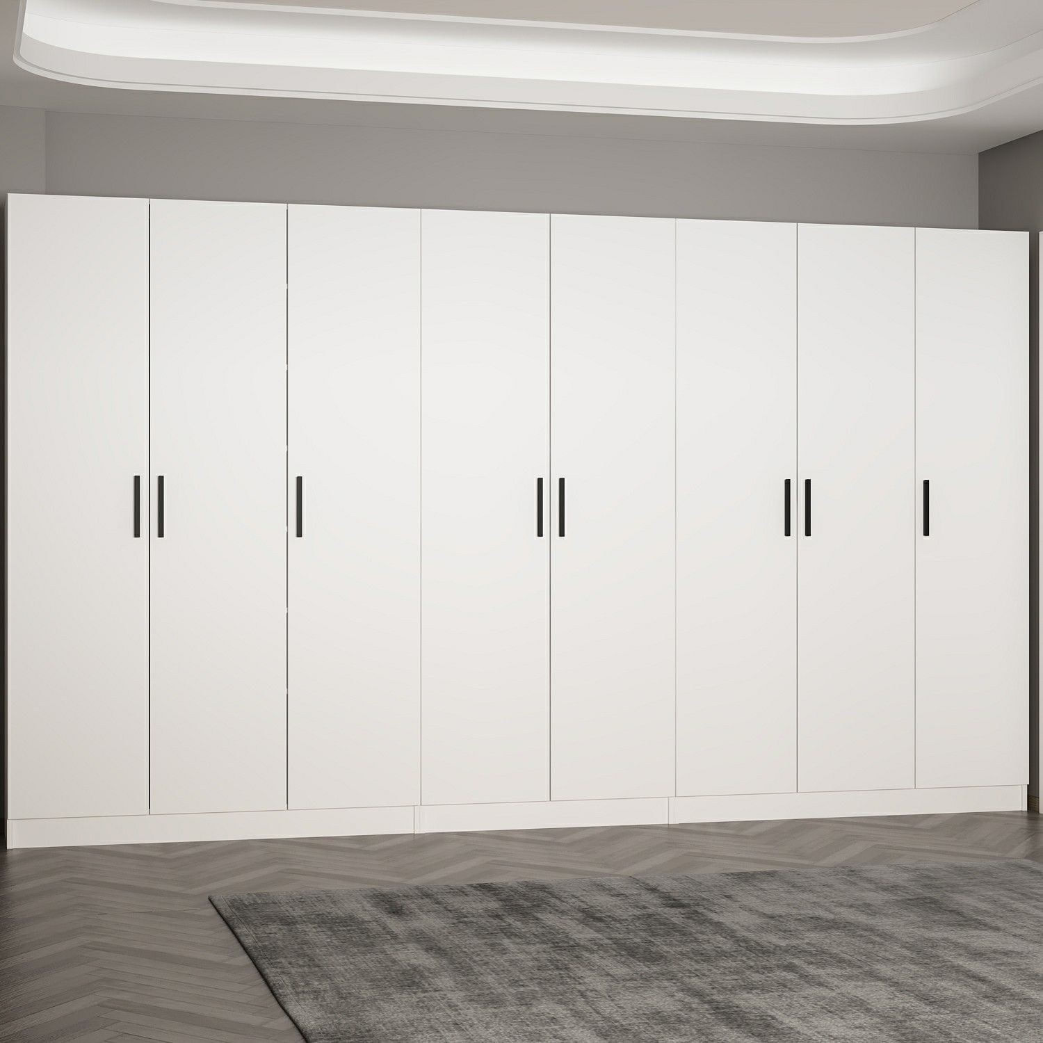 Cuier hol Hanah Home, PAL melaminat, 360 x 35 x 210 cm, alb, 506MNR3181 — imaginea 5