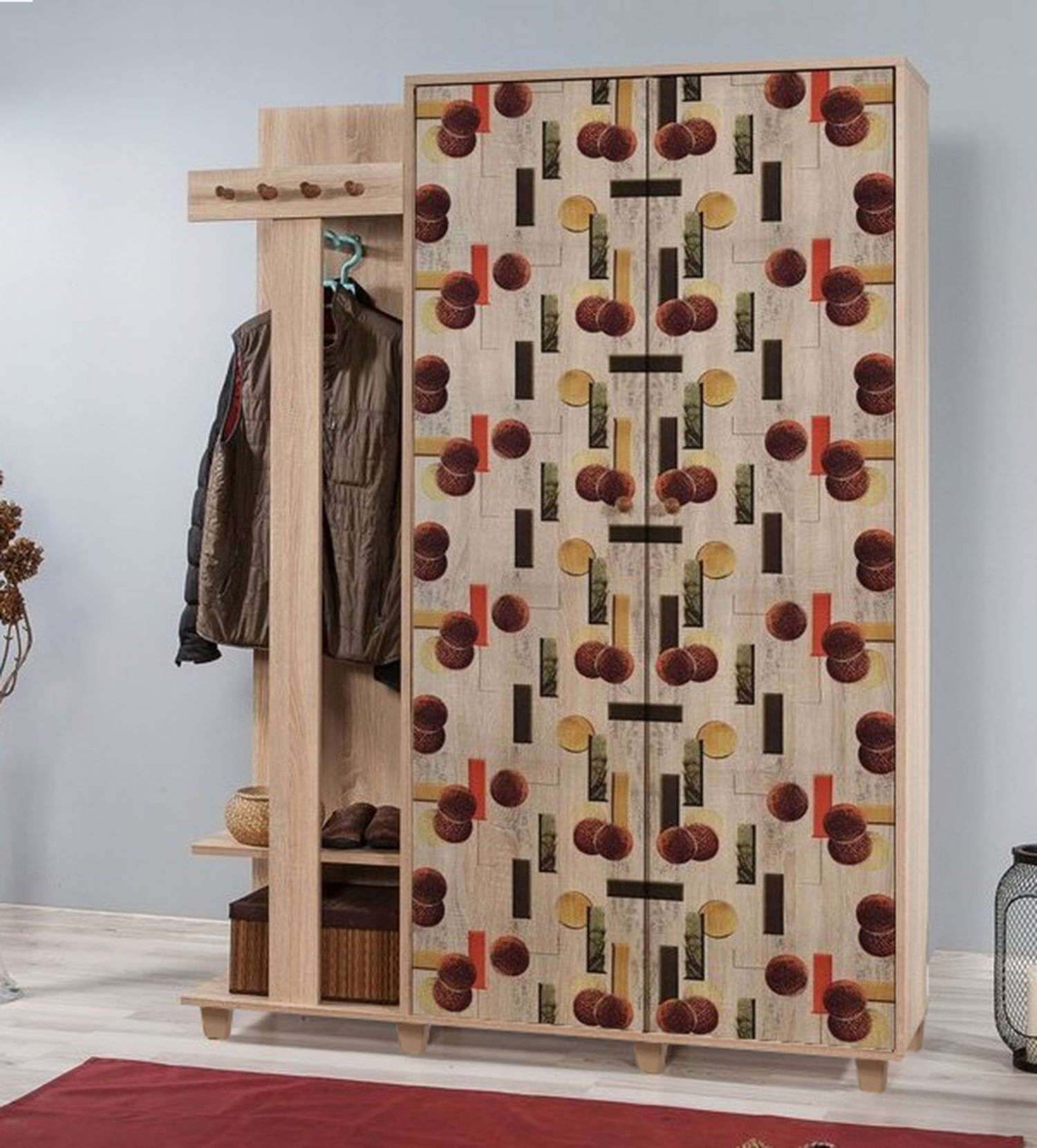 Cuier hol Hanah Home, PAL melaminat, 135 x 36 x 192 cm, stejar sonoma, 863SPH4821 — imaginea 2