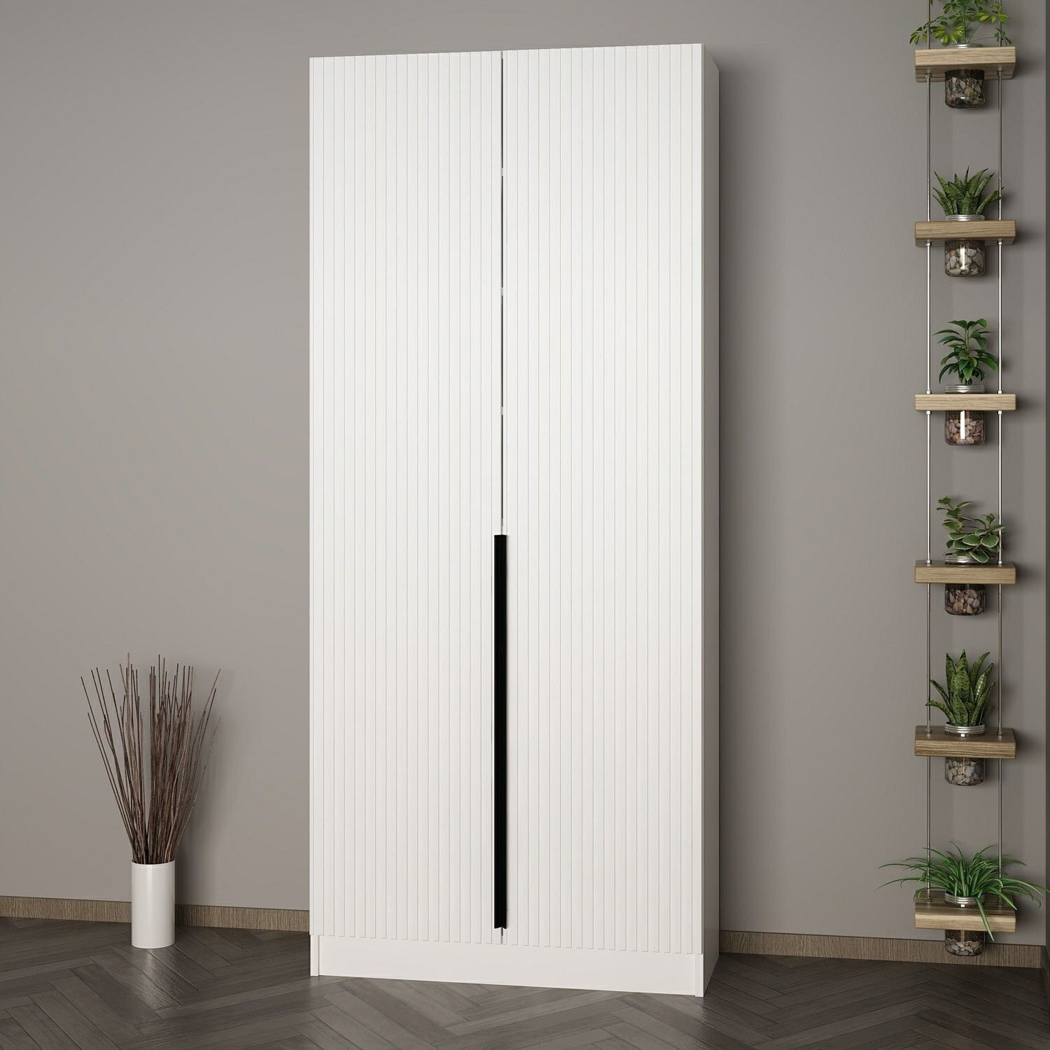 Cuier hol Hanah Home, PAL melaminat, 90 x 35 x 210 cm, alb, 506MNR3228 — imaginea 6