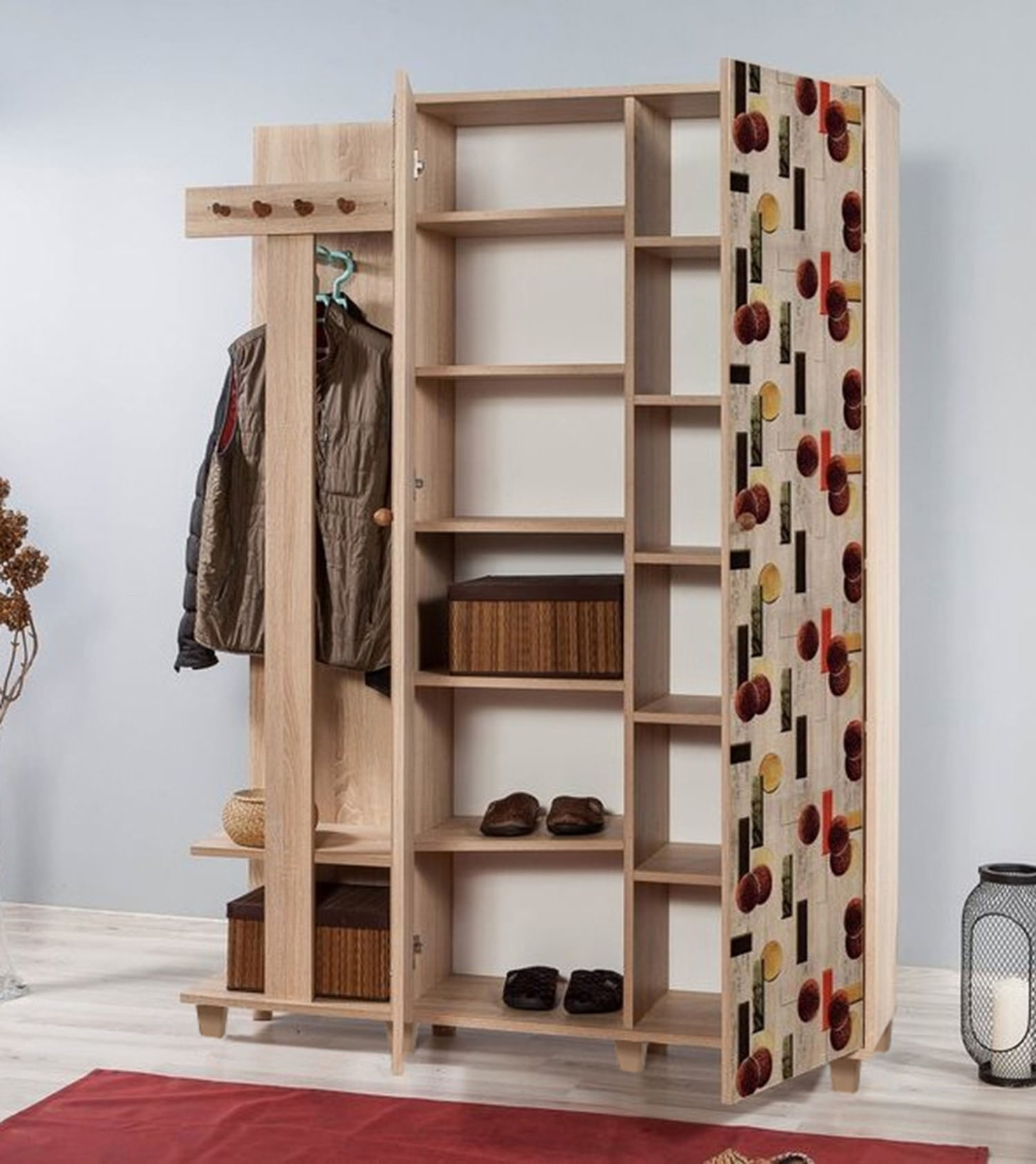 Cuier hol Hanah Home, PAL melaminat, 135 x 36 x 192 cm, stejar sonoma, 863SPH4821 — imaginea 5