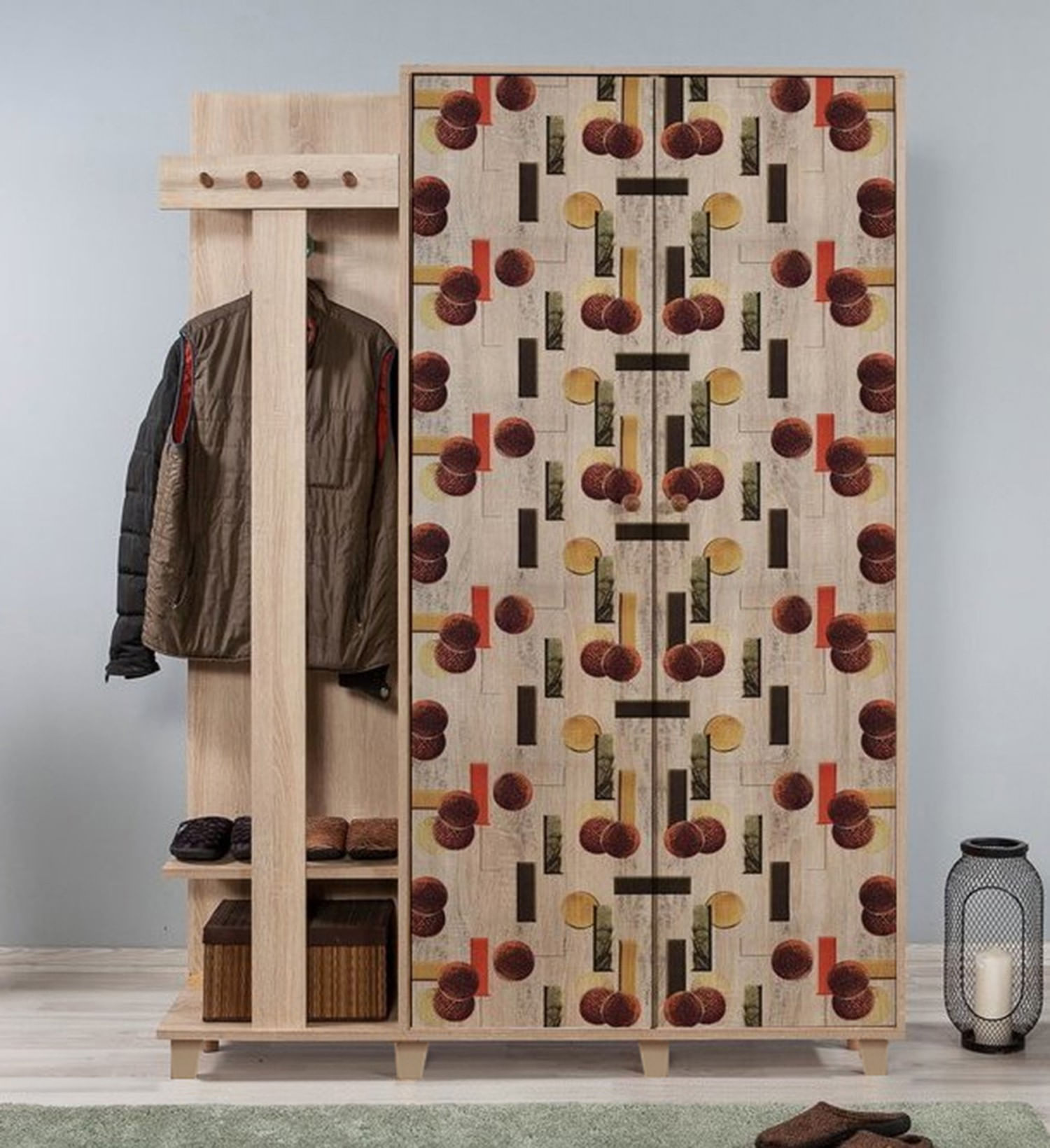 Cuier hol Hanah Home, PAL melaminat, 135 x 36 x 192 cm, stejar sonoma, 863SPH4821 — imaginea 6