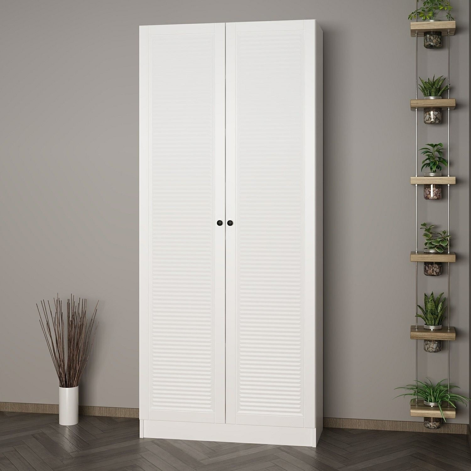 Cuier hol Hanah Home, PAL melaminat, 90 x 35 x 210 cm, alb, 506MNR3317 — imaginea 8