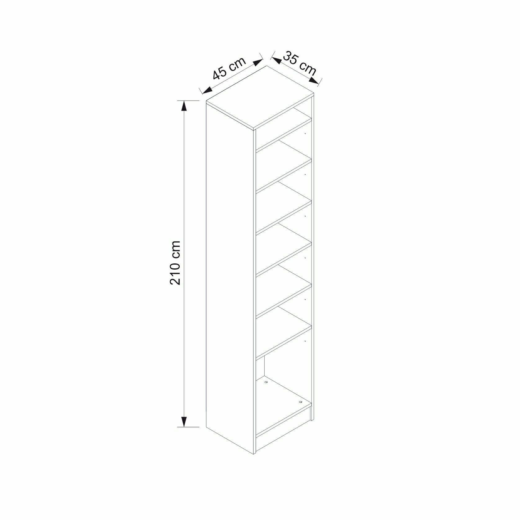 Cuier hol Hanah Home, PAL melaminat, 45 x 35 x 210 cm, nuc, 506MNR3249 — imaginea 5
