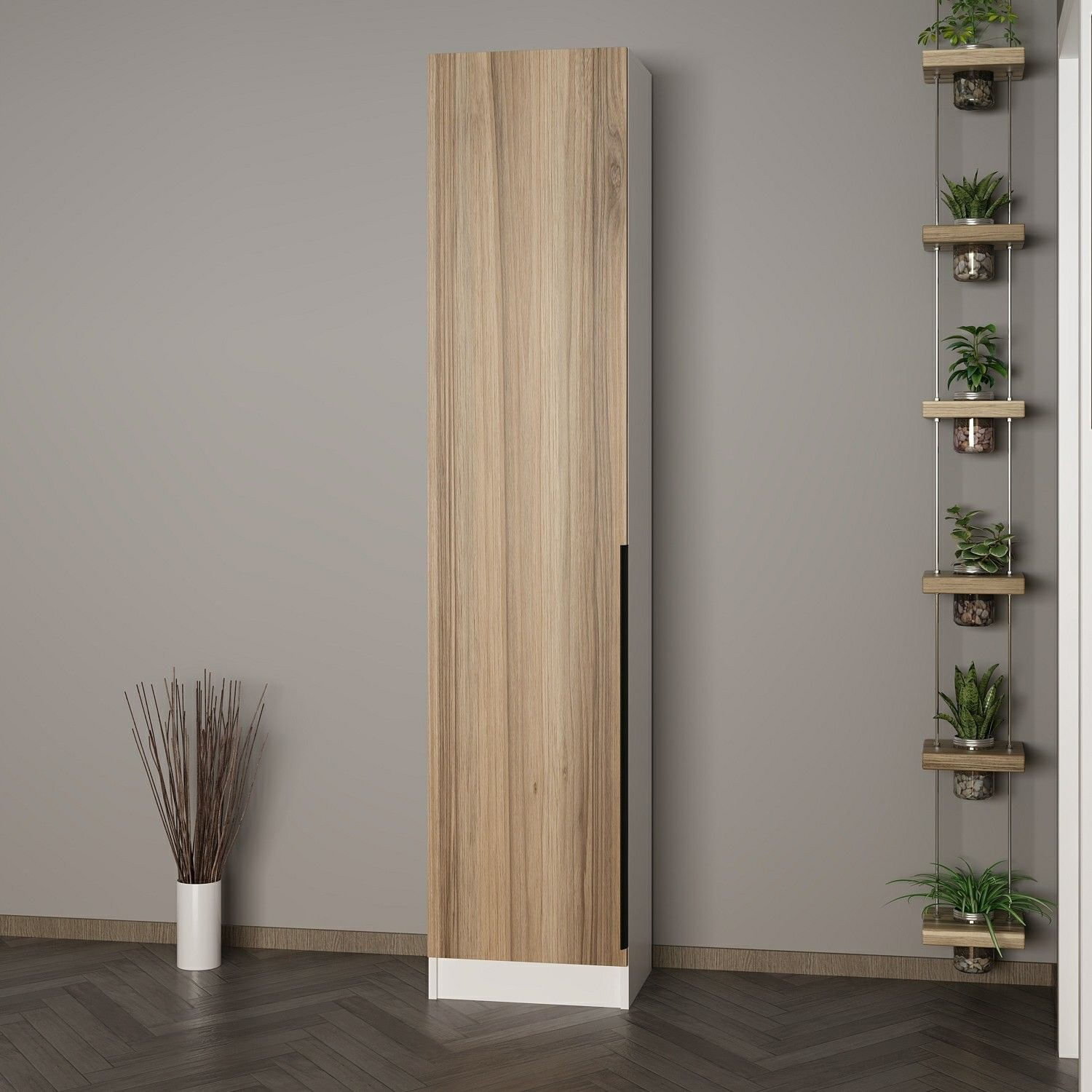 Cuier hol Hanah Home, PAL melaminat, 45 x 35 x 210 cm, nuc, 506MNR3249 — imaginea 7