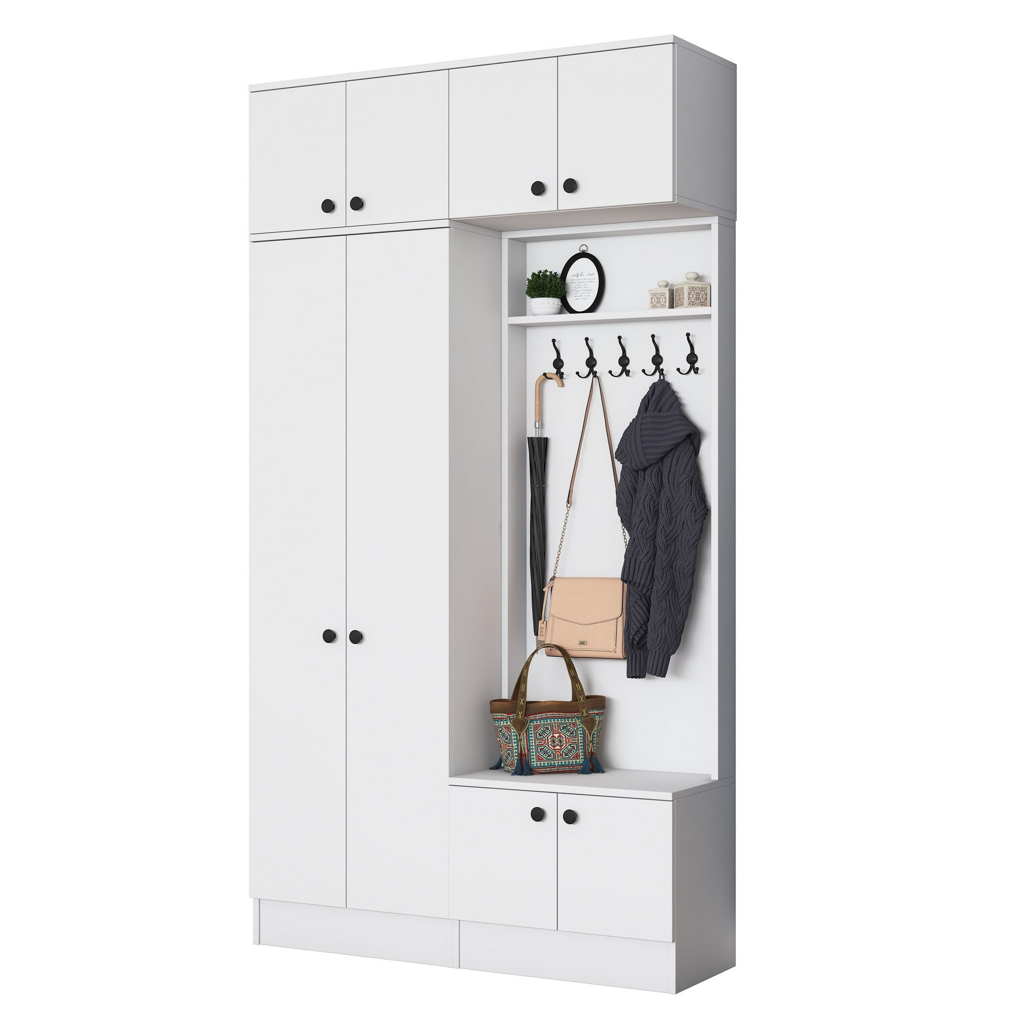 Cuier hol Hanah Home, PAL melaminat, 119.6 x 37.5 x 226.4 cm, alb, 893RAN5468 — imaginea 2