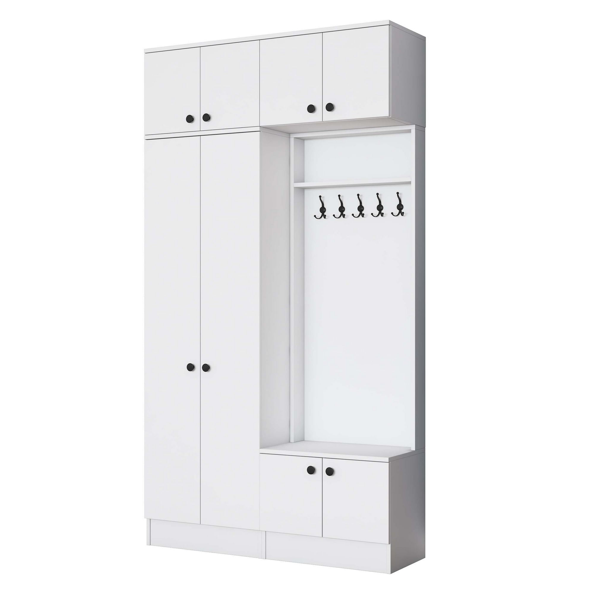 Cuier hol Hanah Home, PAL melaminat, 119.6 x 37.5 x 226.4 cm, alb, 893RAN5468 — imaginea 6