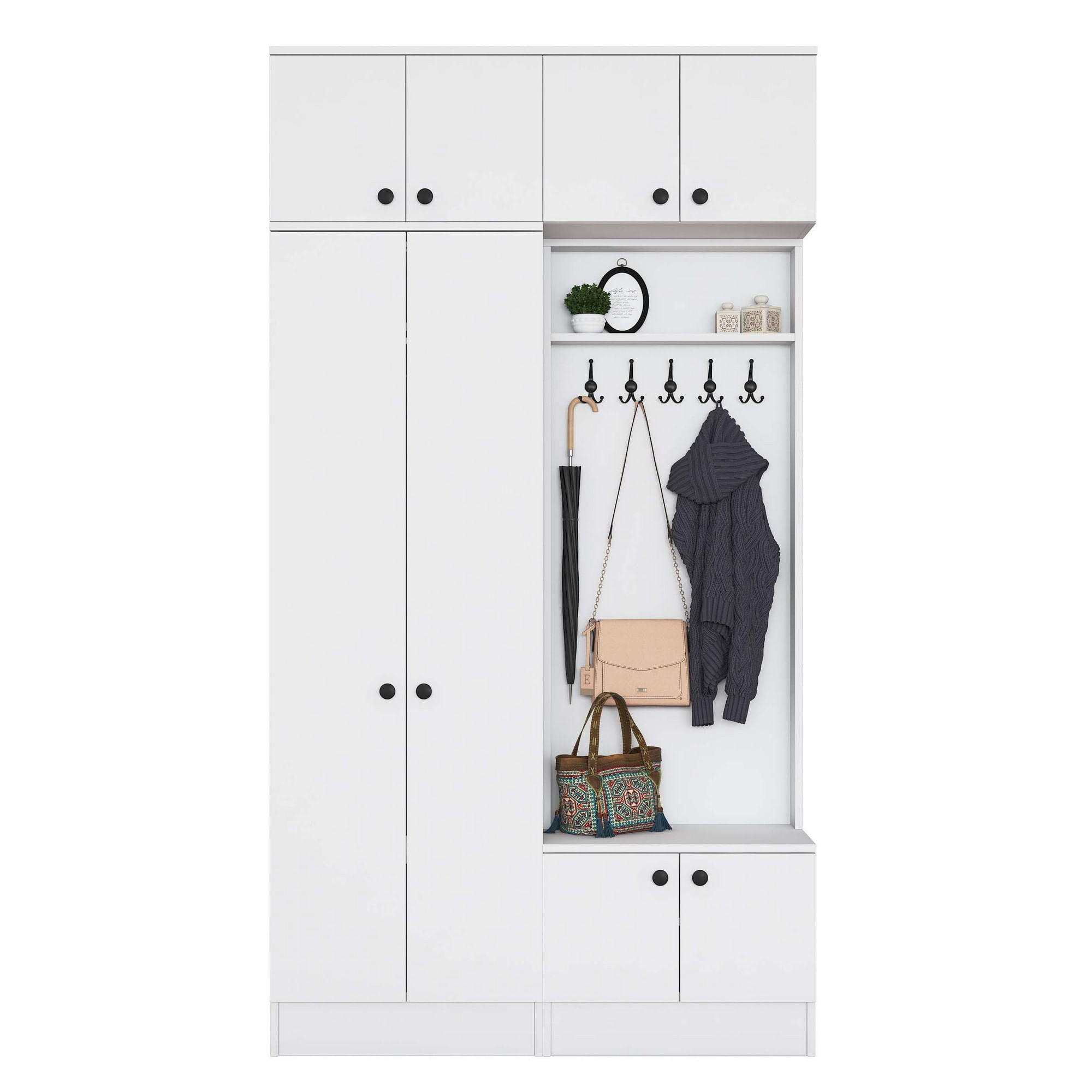 Cuier hol Hanah Home, PAL melaminat, 119.6 x 37.5 x 226.4 cm, alb, 893RAN5468 — imaginea 10