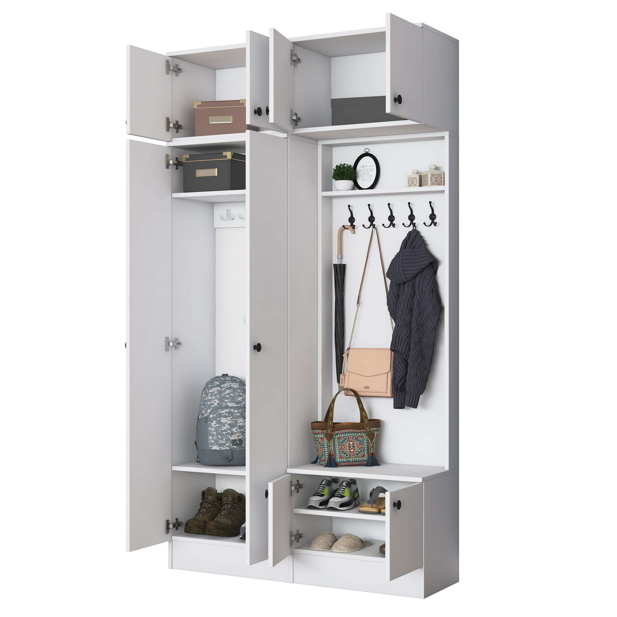 Cuier hol Hanah Home, PAL melaminat, 119.6 x 37.5 x 226.4 cm, alb, 893RAN5468 — imaginea 11