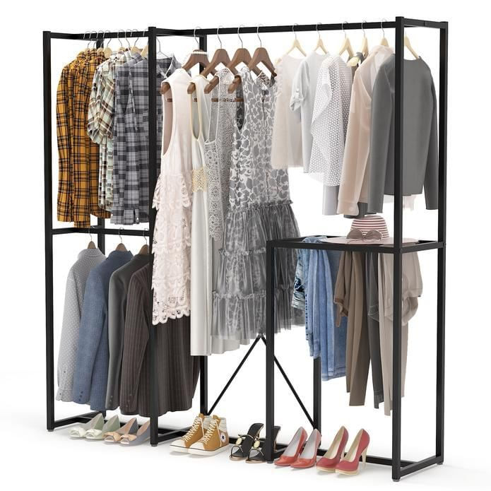 Cuier metalic Hanah Home, metal, 170 x 40 x 180 cm, negru, 540MDR1701 — imaginea 2